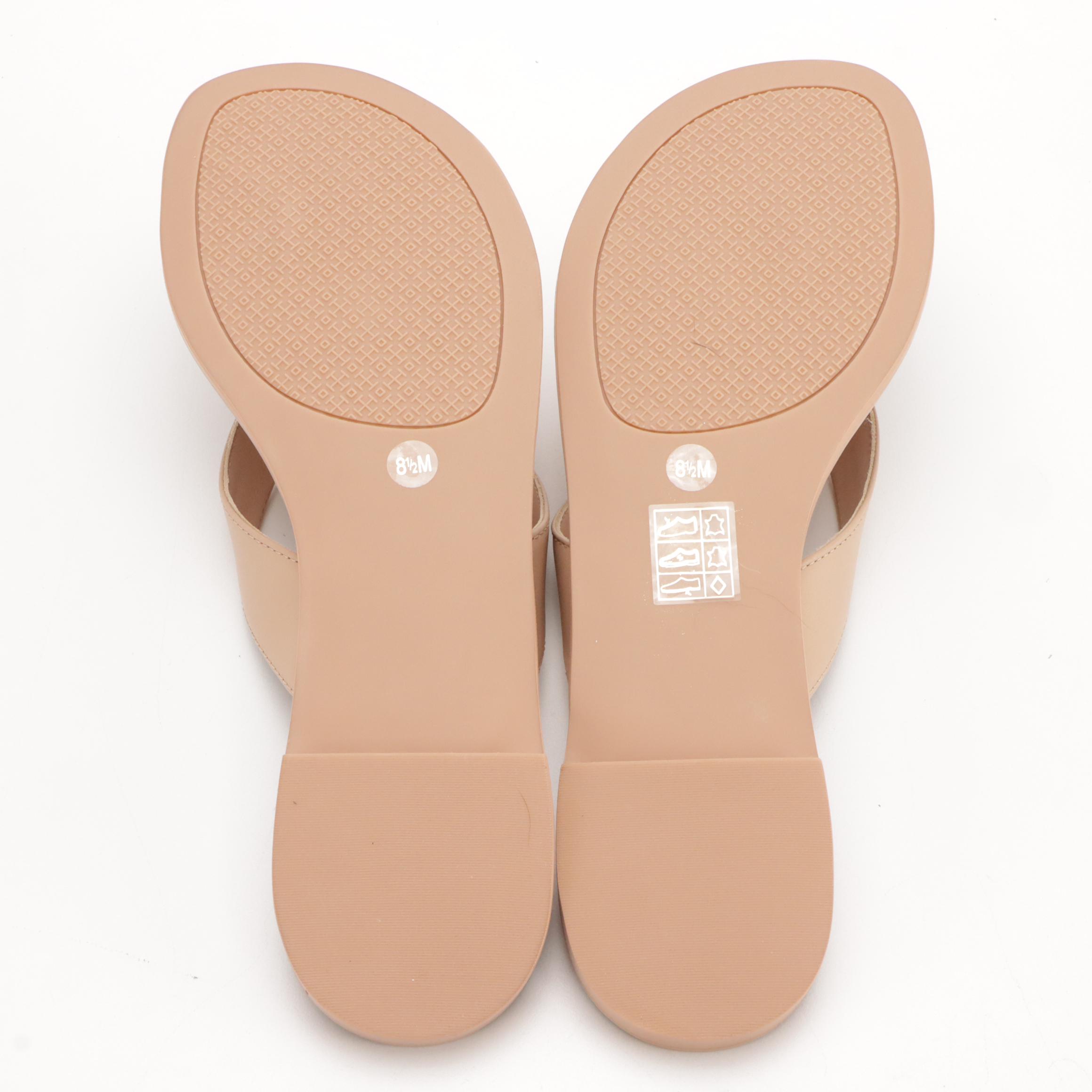 Tory Burch Monroe Leather Thongs with Boxes, Coach Logo Rubber Flip-Flops