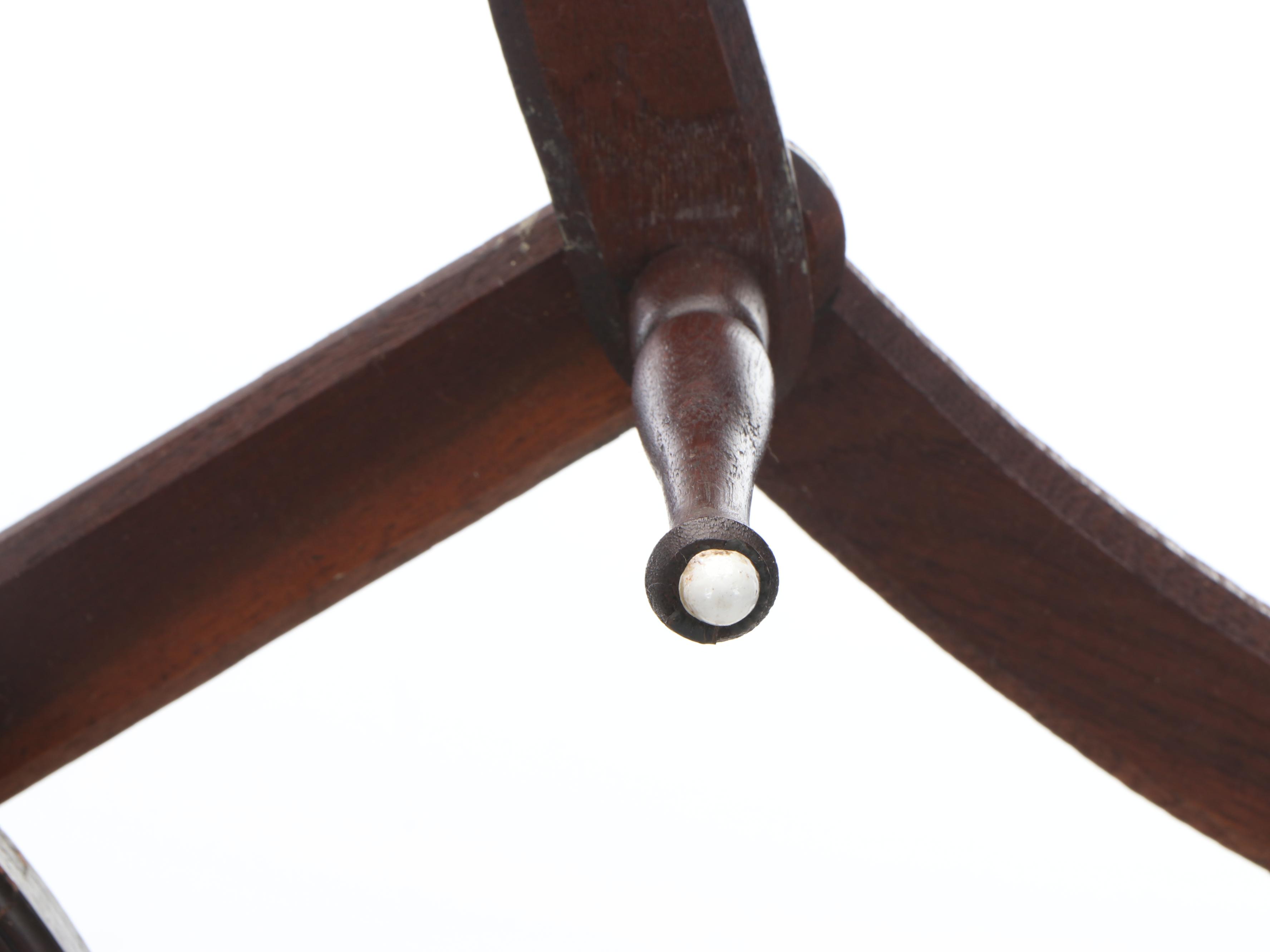 Mahogany Wood Accordion Pegs With Oval Mirror