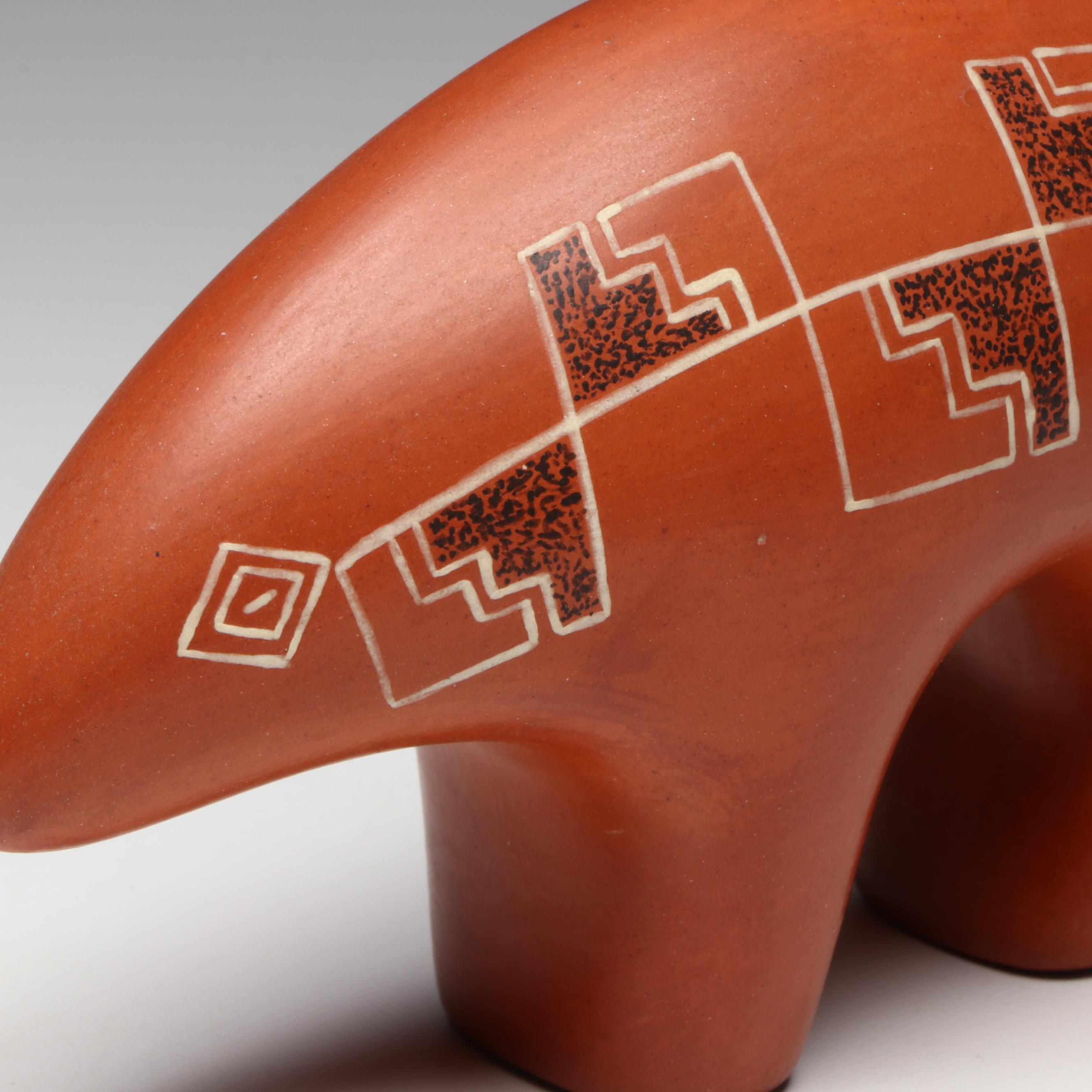 Acoma Pueblo Redware Bear Fetish Attributed to Joseph Cerno
