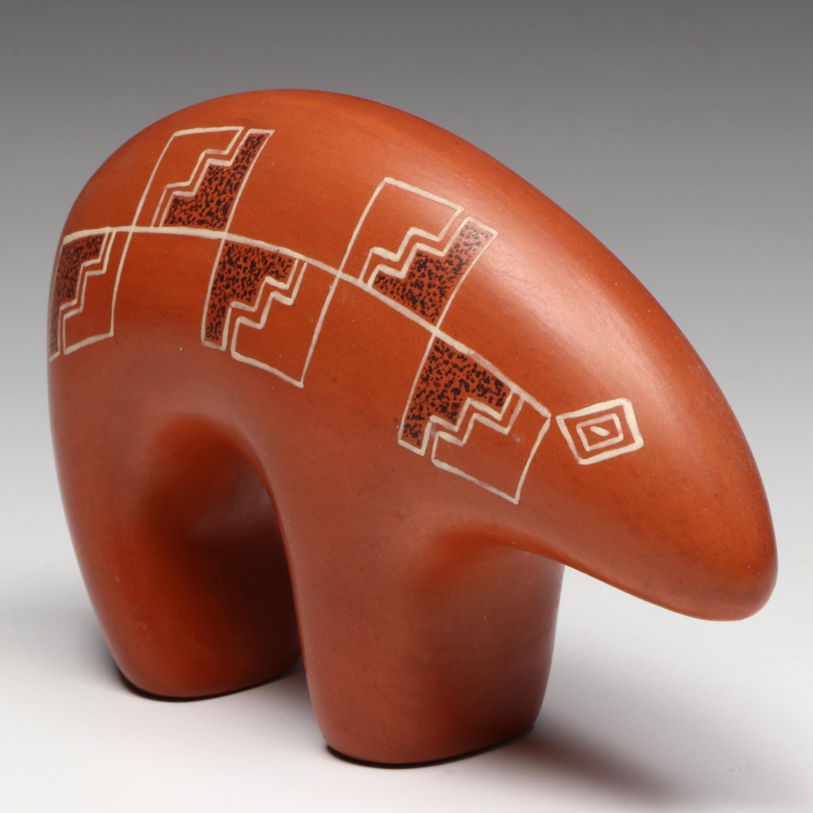 Acoma Pueblo Redware Bear Fetish Attributed to Joseph Cerno
