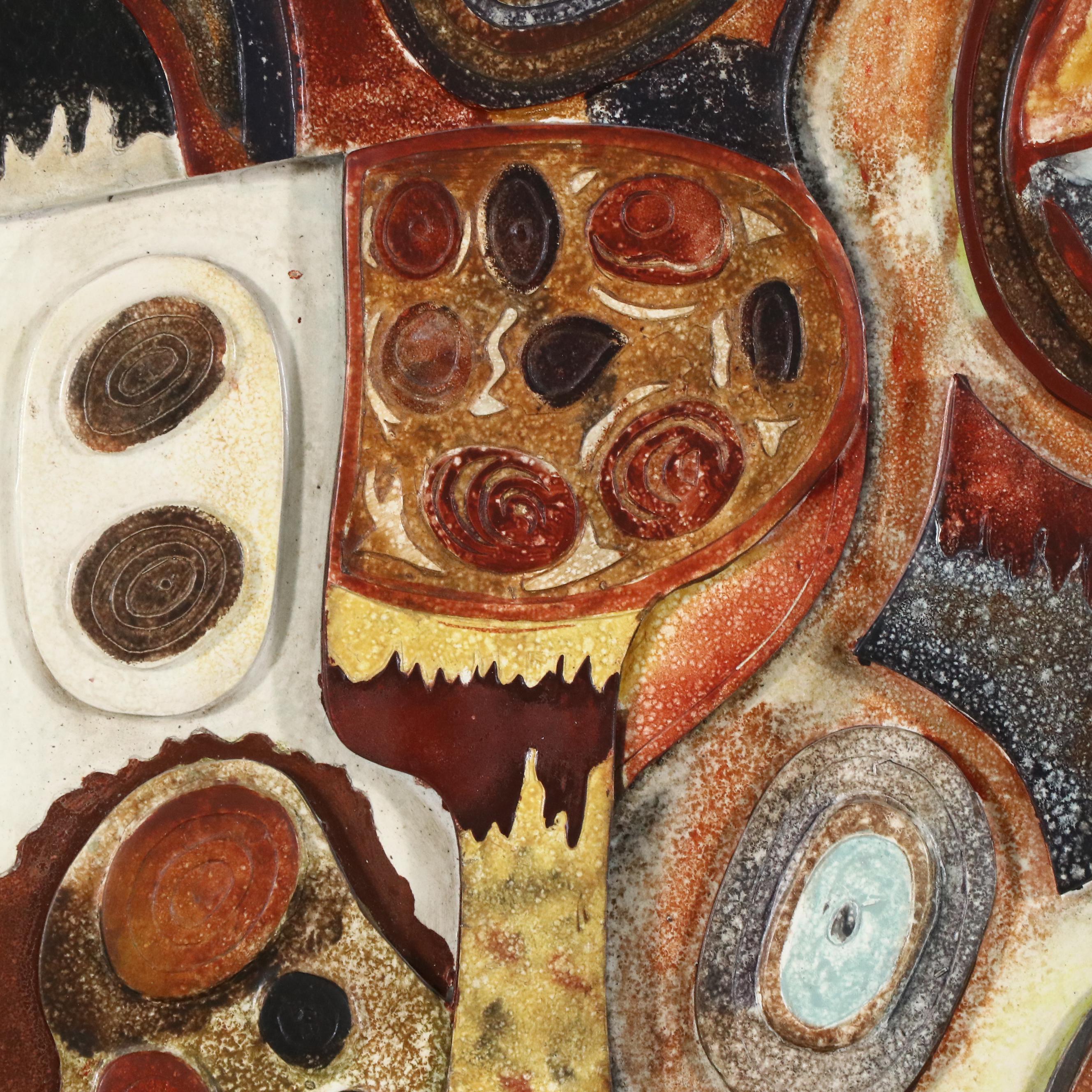 Large-Scale African Art-Inspired Bas Relief Carving, Late 20th Century