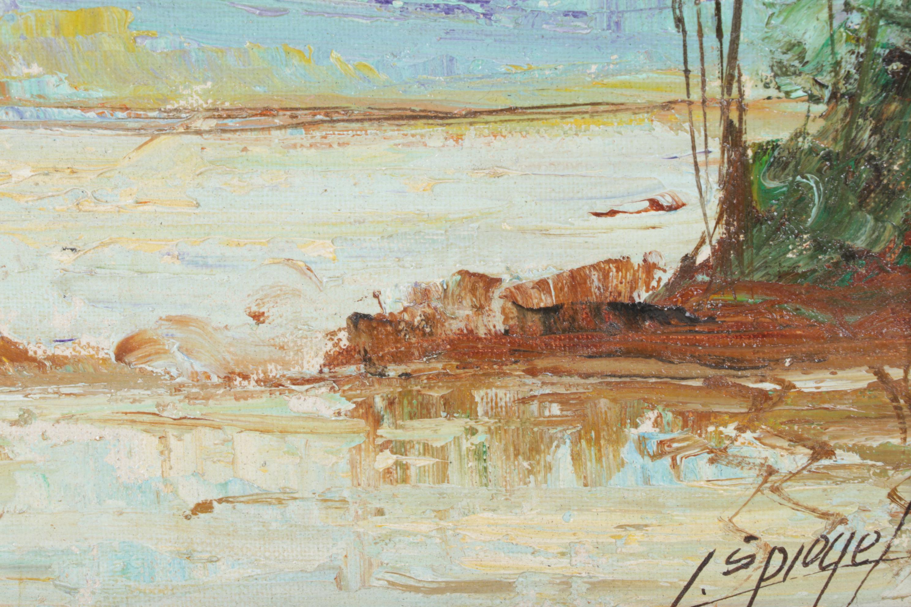 Louis Spiegel Landscape Oil Painting, Mid-20th Century