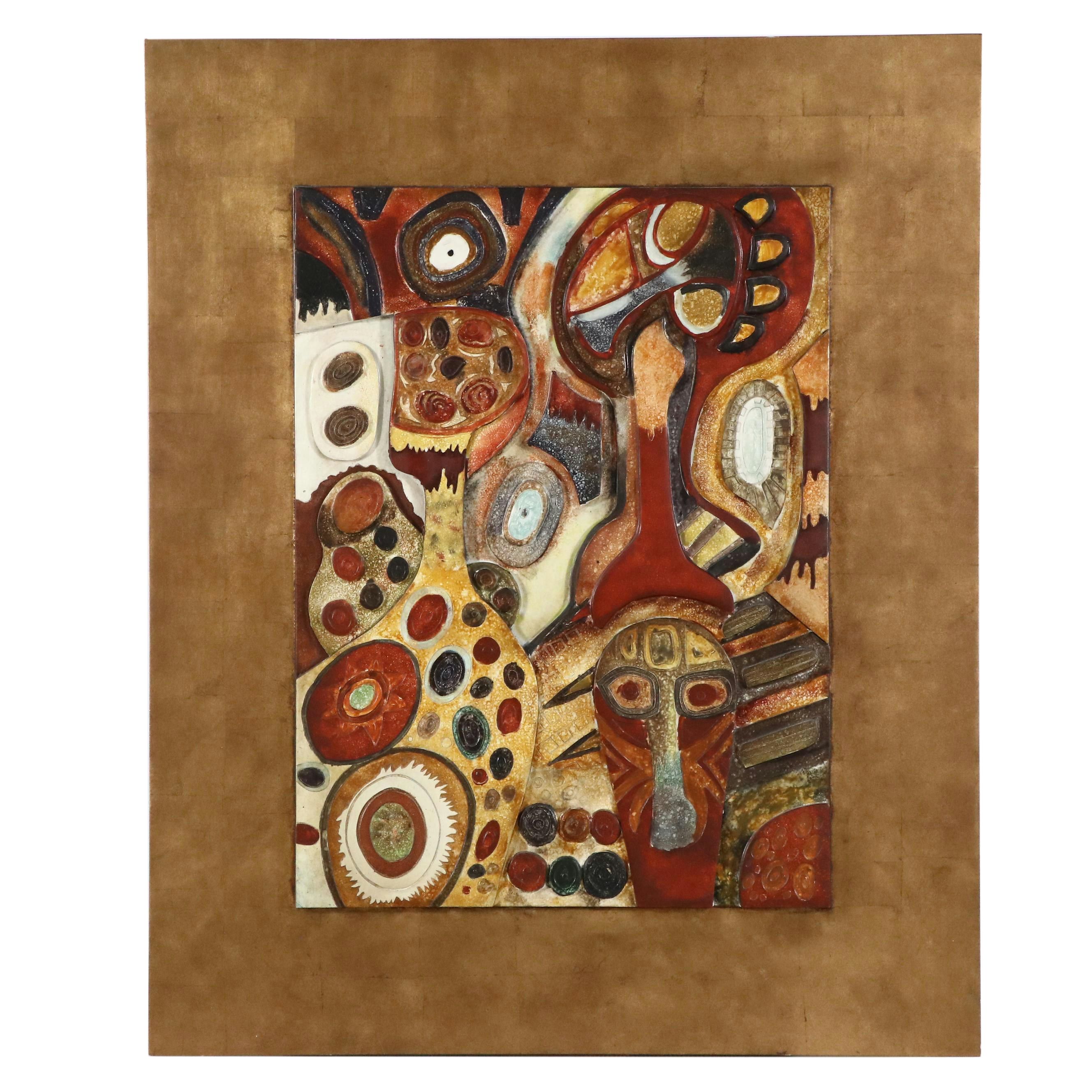 Large-Scale African Art-Inspired Bas Relief Carving, Late 20th Century