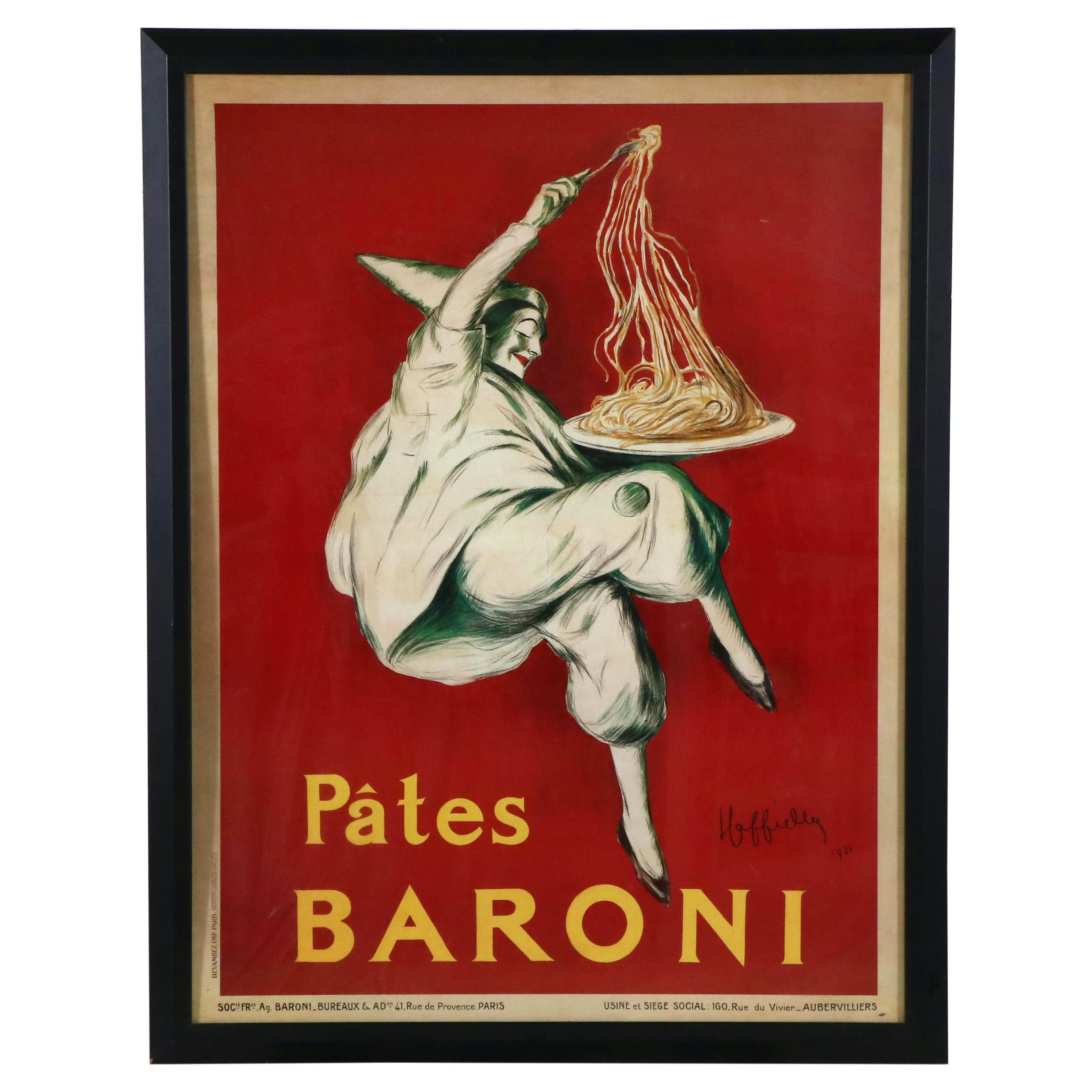 Large-Scale Offset Lithograph After Leonetto Cappiello "Pâtes Baroni"