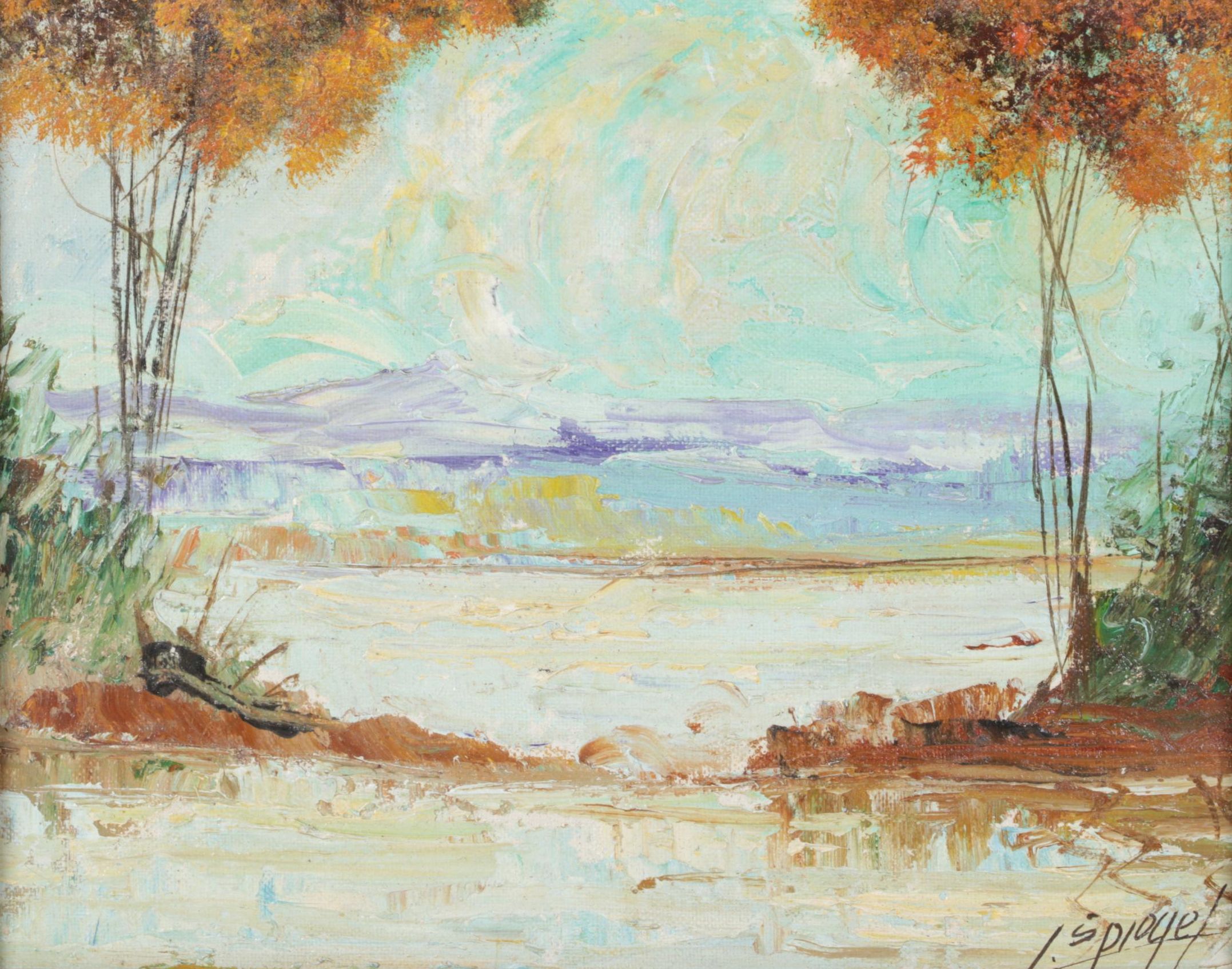 Louis Spiegel Landscape Oil Painting, Mid-20th Century
