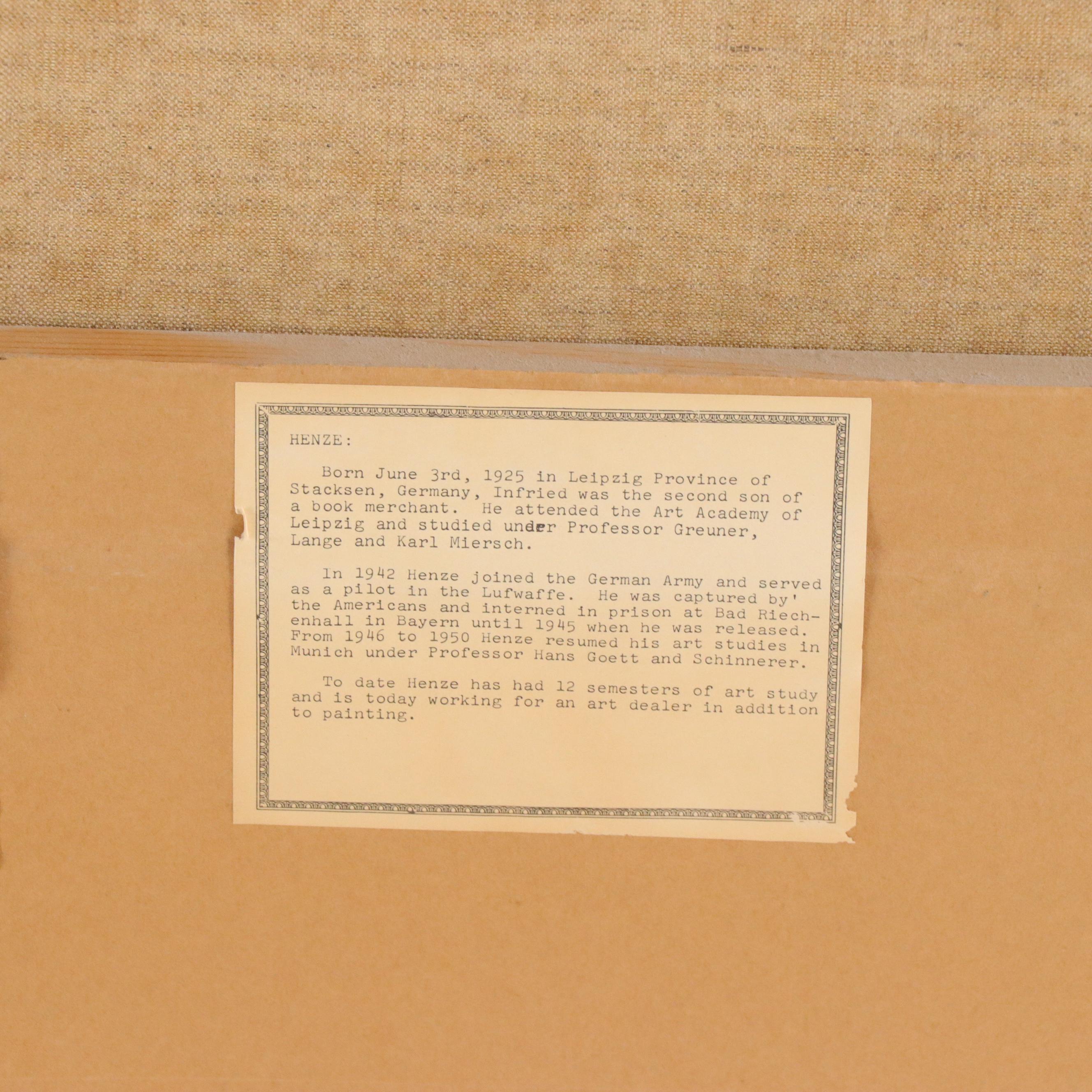 Henze Forest Landscape Oil Painting, Late 20th Century