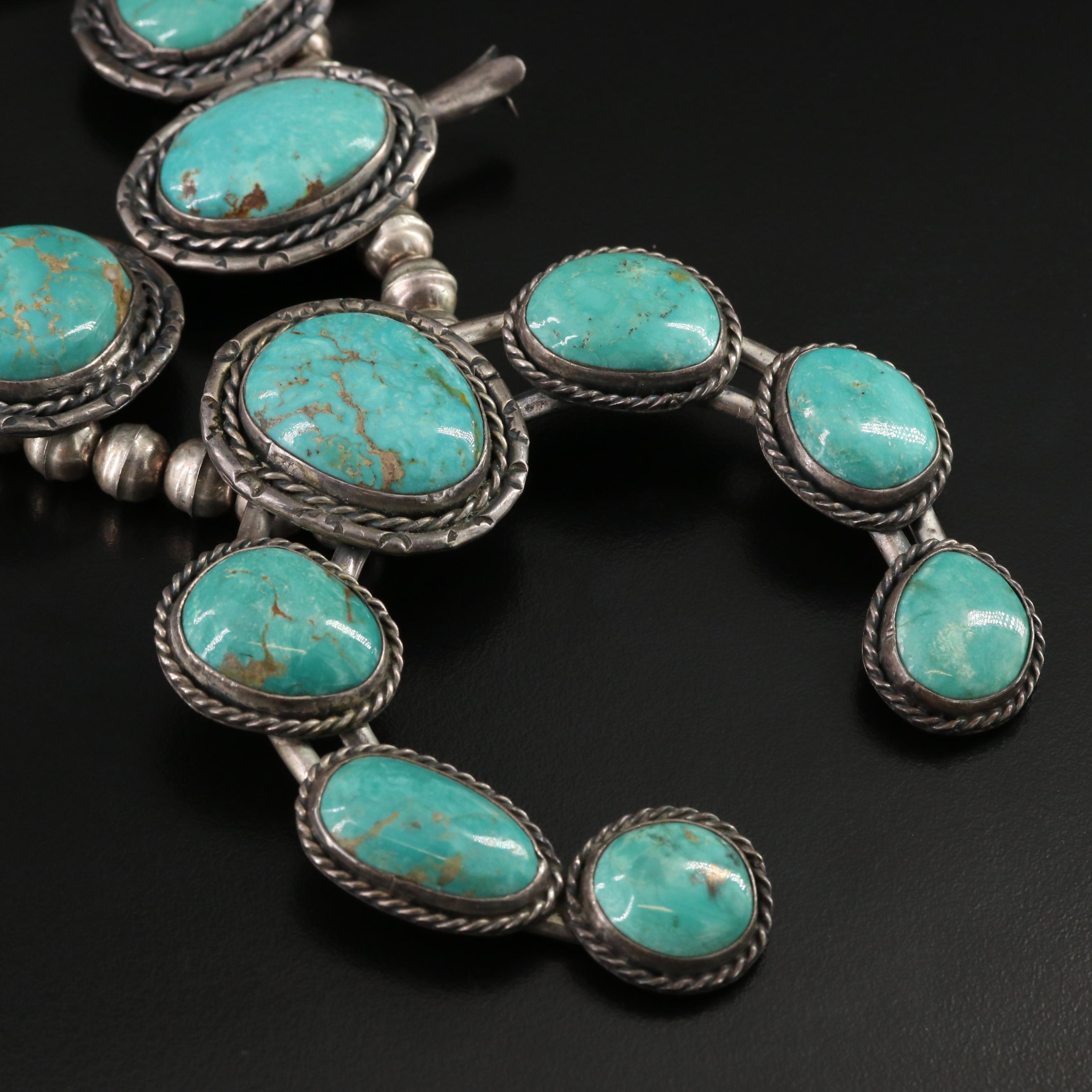 Sterling Squash Blossom Necklace, Vintage