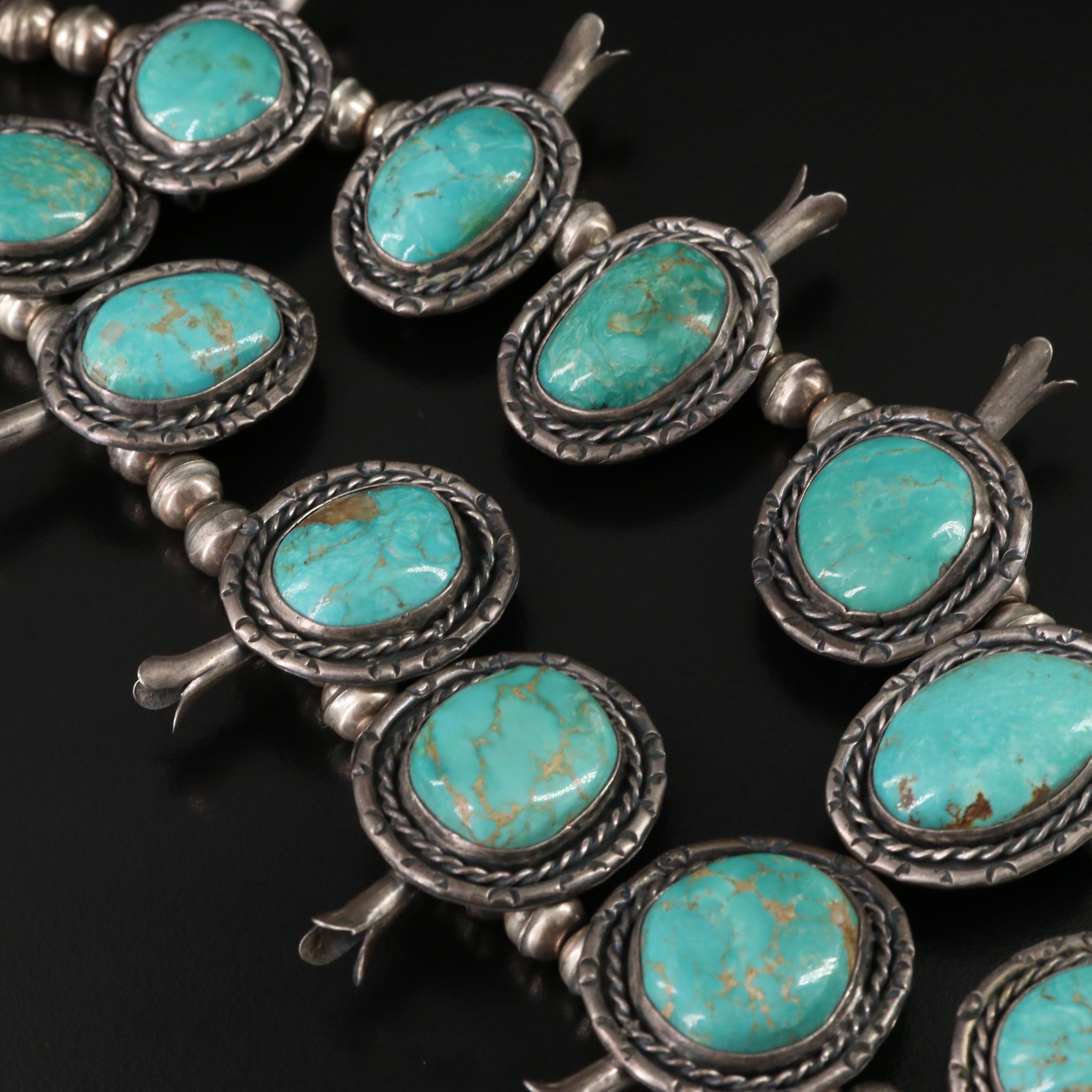 Sterling Squash Blossom Necklace, Vintage