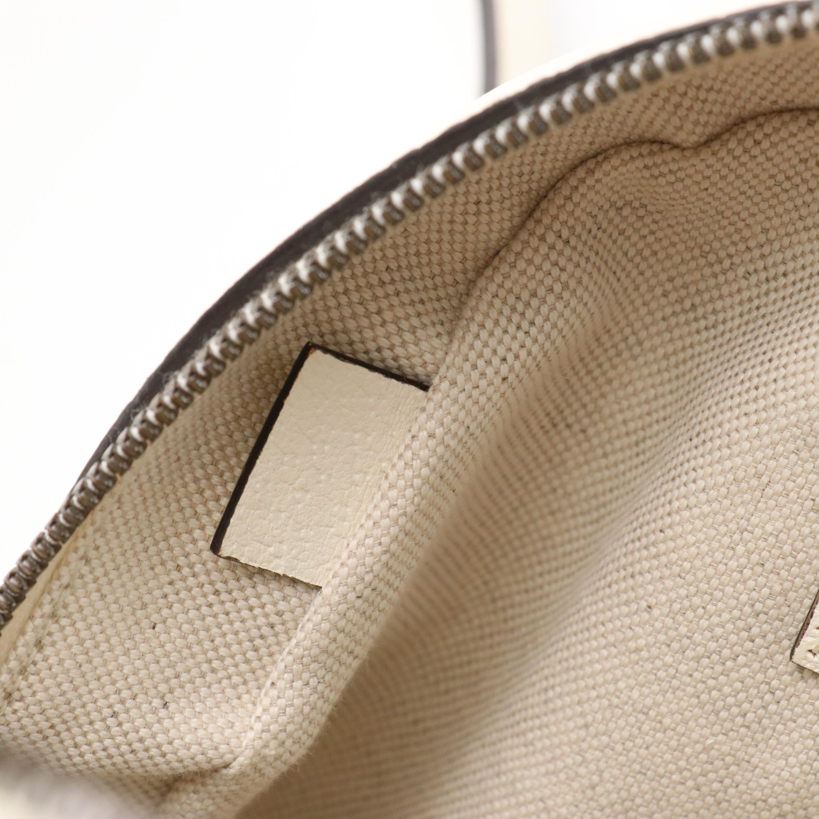 adidas x Gucci Ophidia Round Bag in Off White/Black Cinghiale Leather with Box