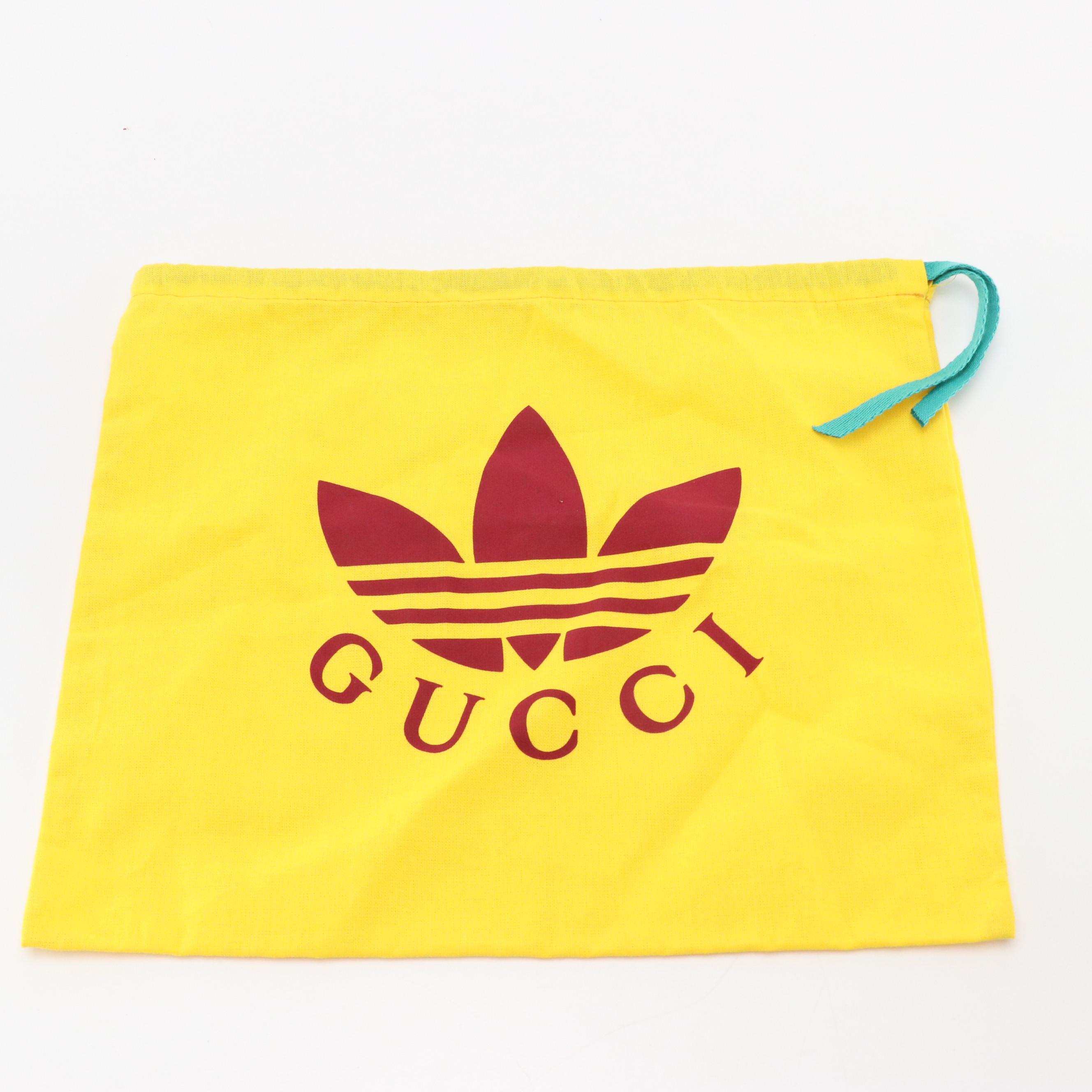 adidas x Gucci Ophidia Round Bag in Off White/Black Cinghiale Leather with Box