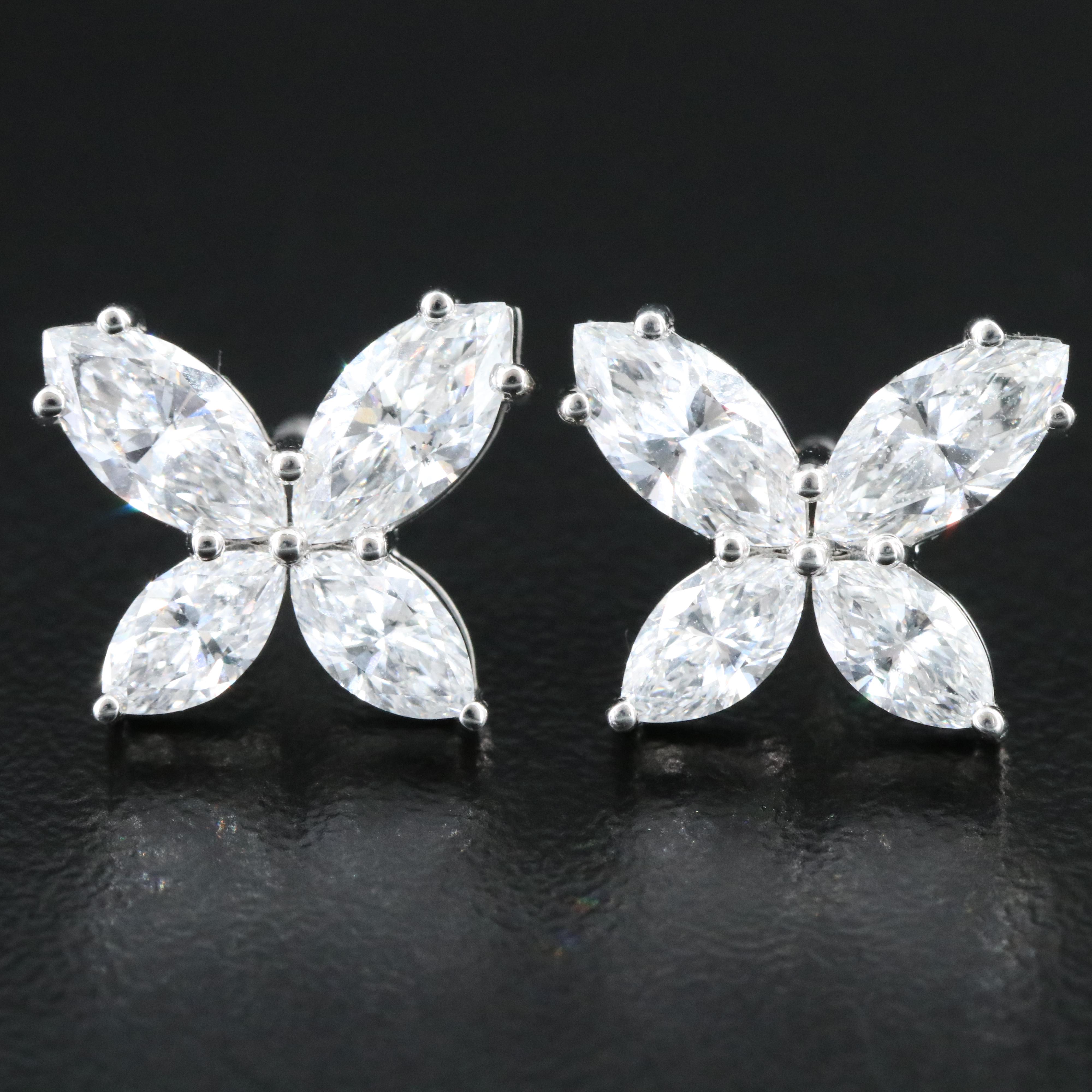 Platinum 2.69 CTW Lab Grown Diamond Butterfly Earrings