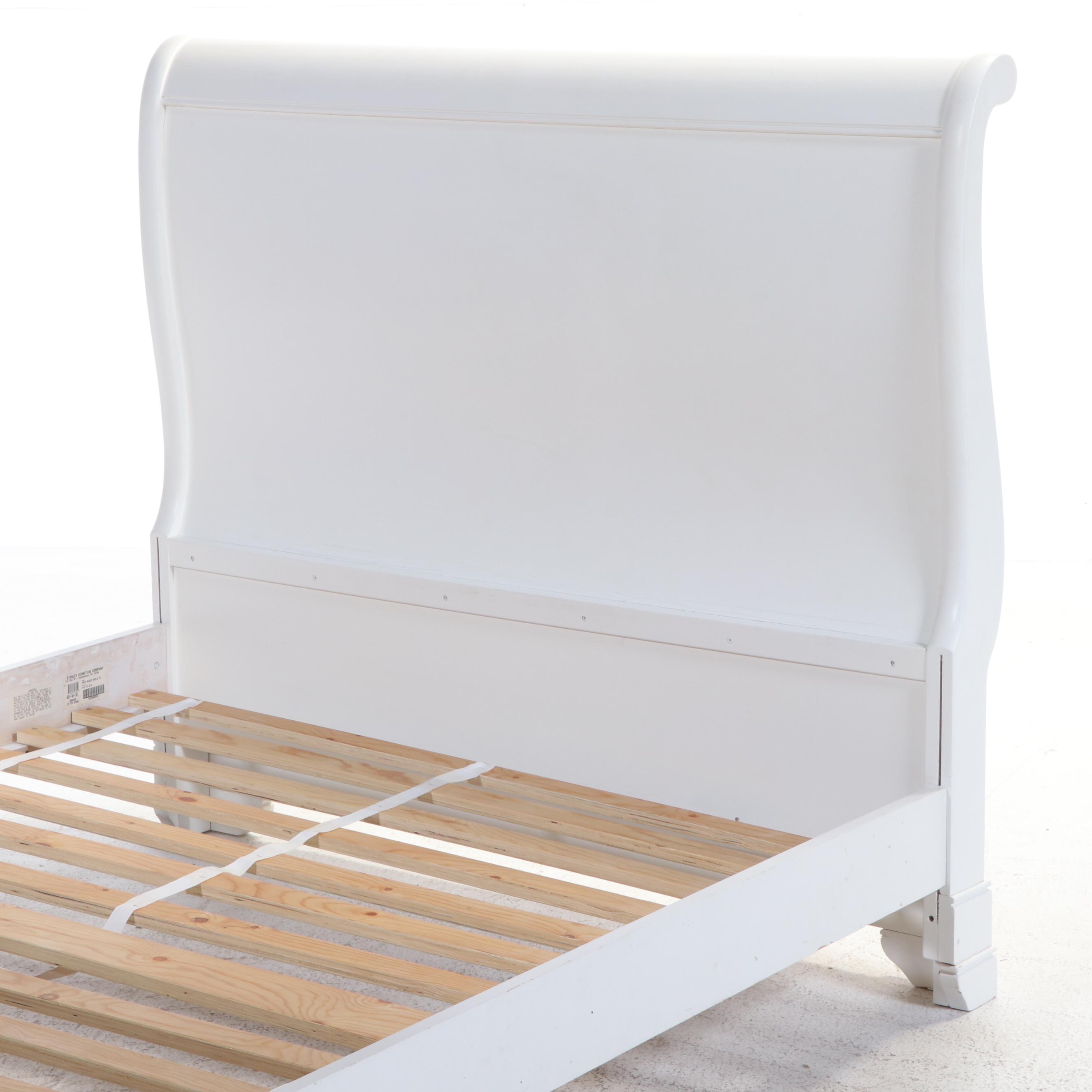 Stanley "Young America" Empire Style White-Painted Full Size Sleigh Bed