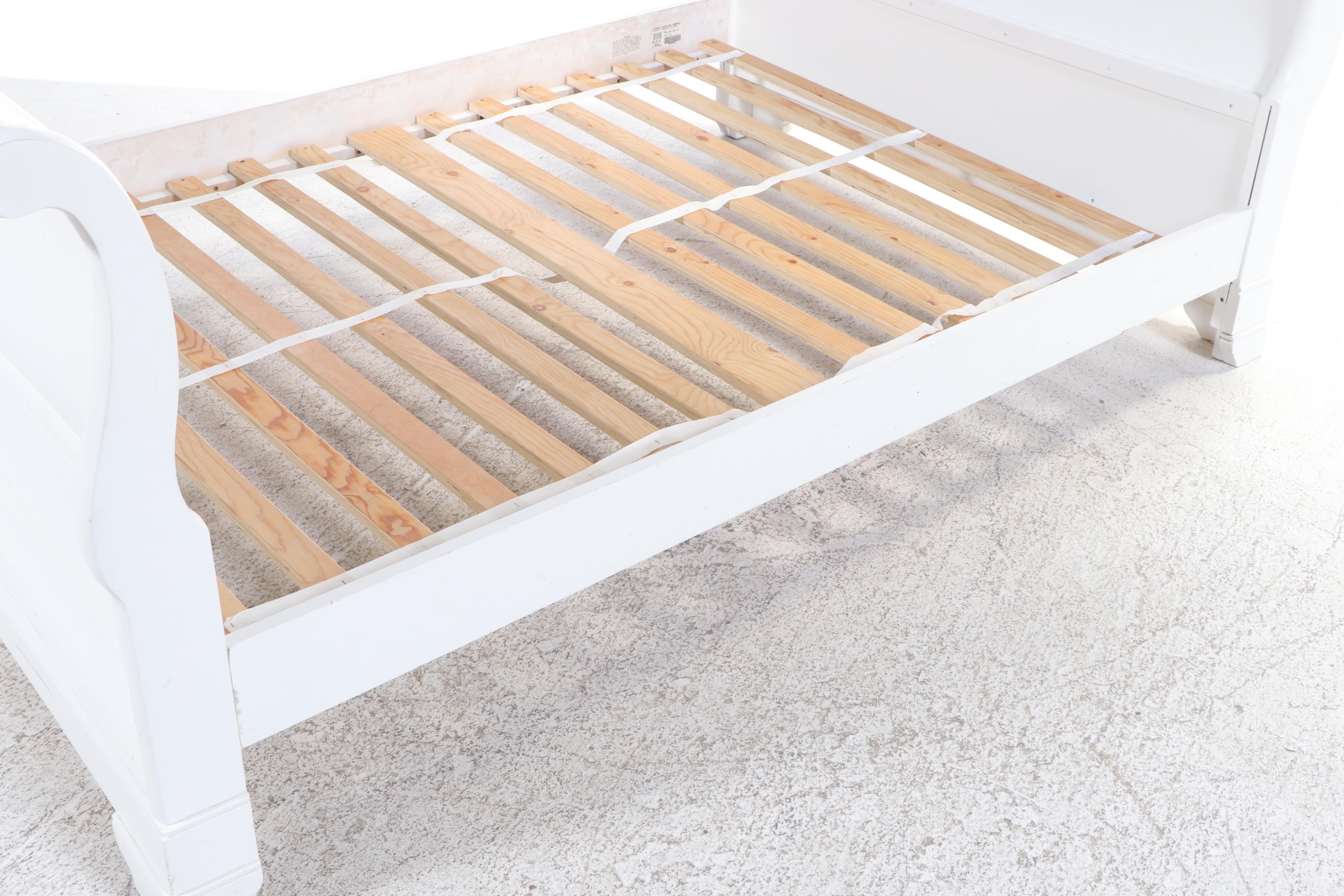 Stanley "Young America" Empire Style White-Painted Full Size Sleigh Bed