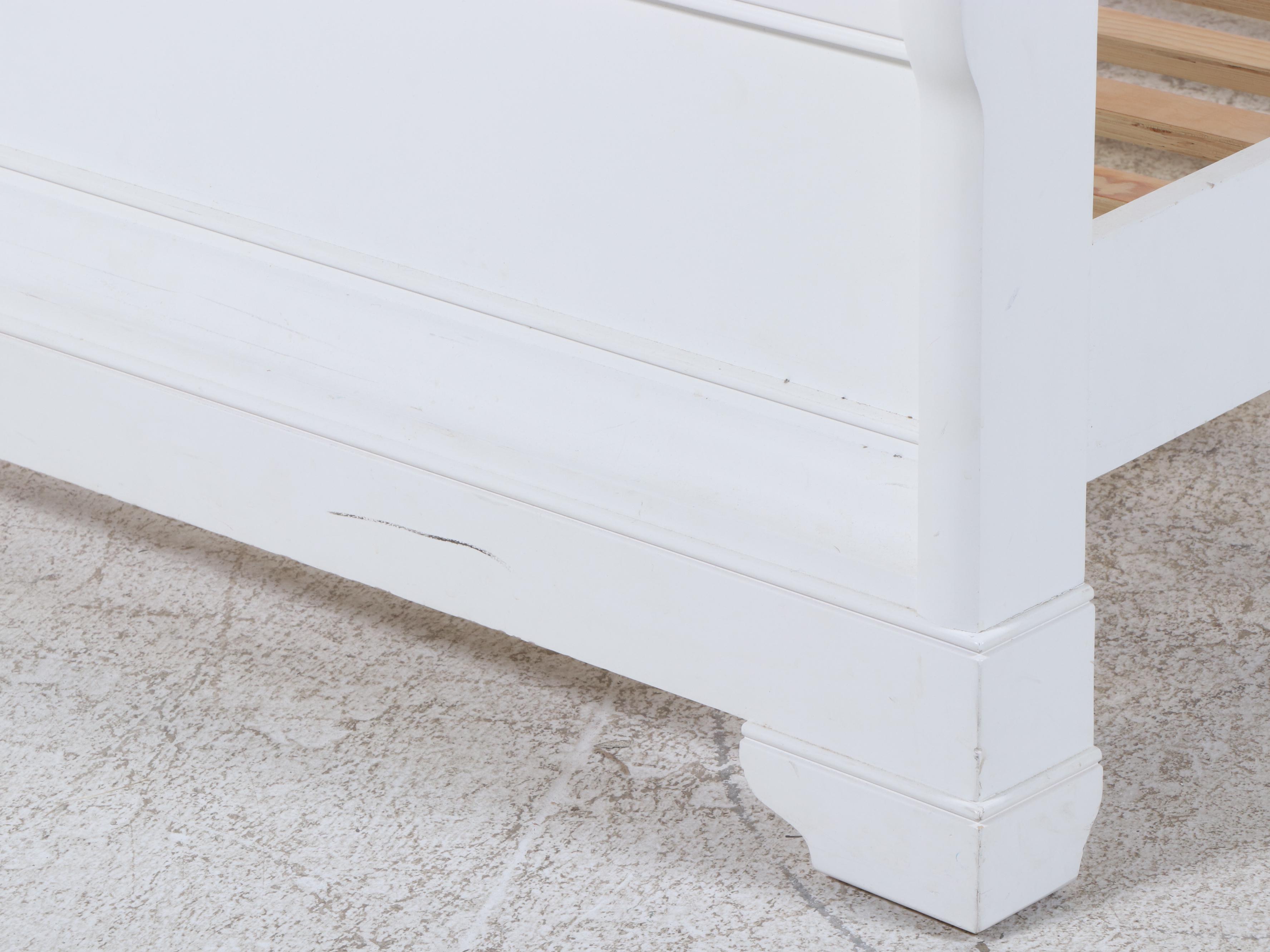 Stanley "Young America" Empire Style White-Painted Full Size Sleigh Bed