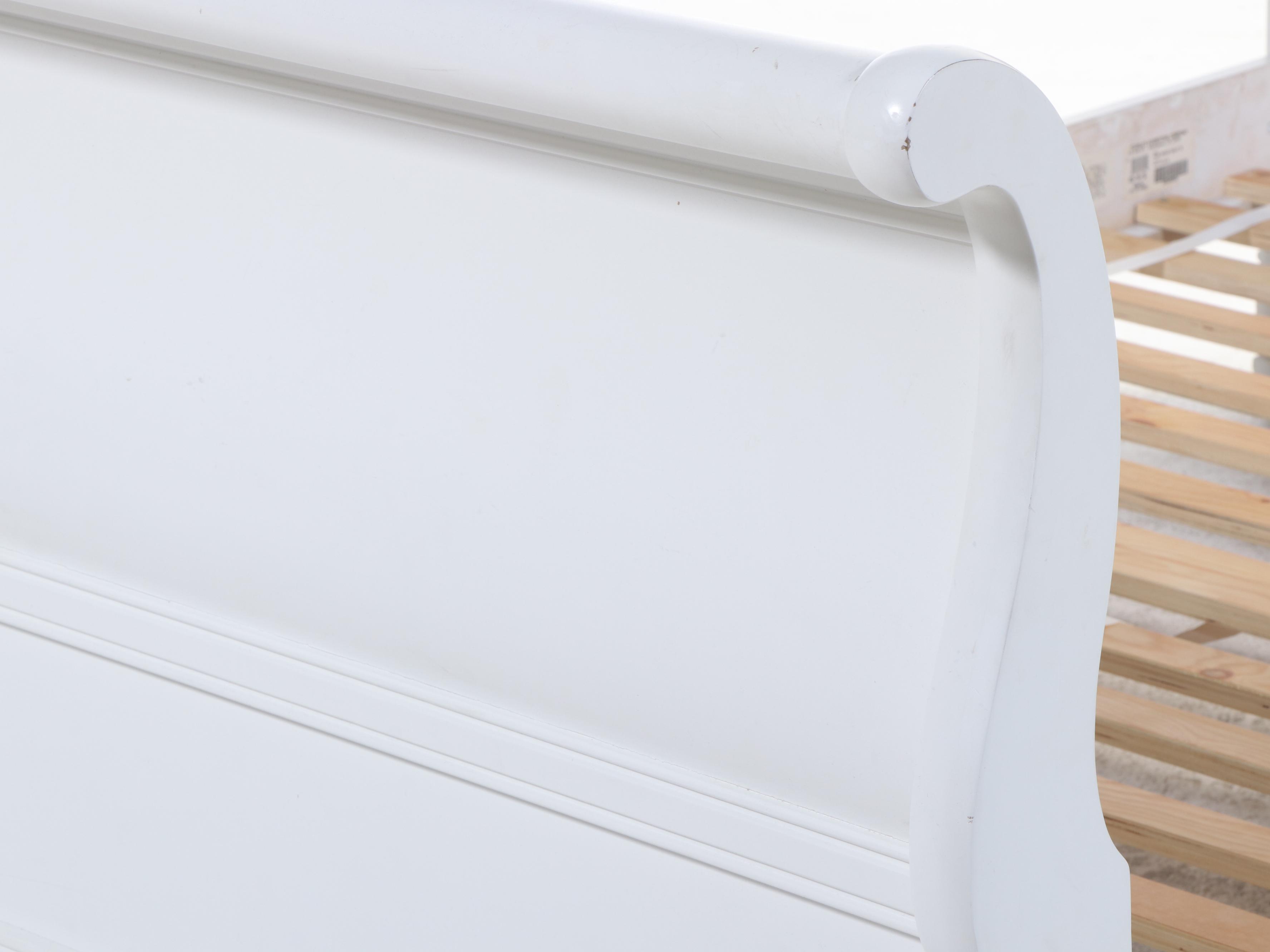 Stanley "Young America" Empire Style White-Painted Full Size Sleigh Bed