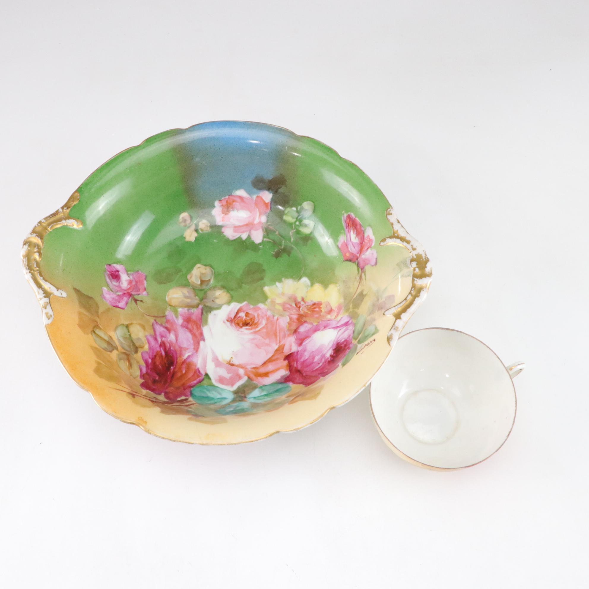 Hand Painted Porcelain Items, Early 20th Century