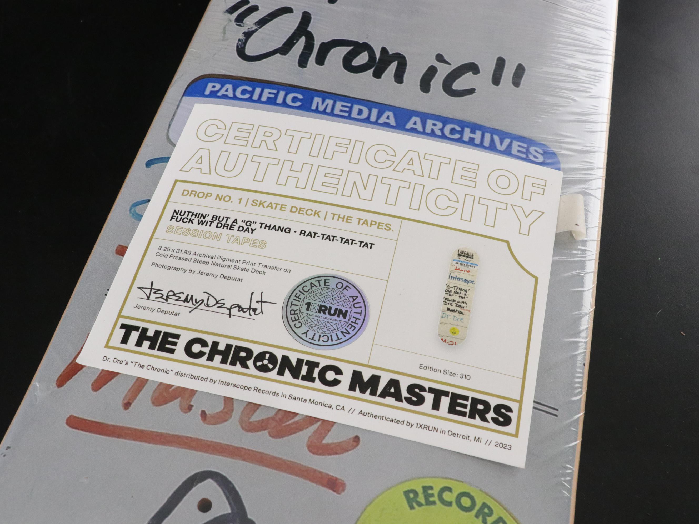 1XRUN & The Chronic Masters "The Session Tapes" Skateboard Deck, 2023
