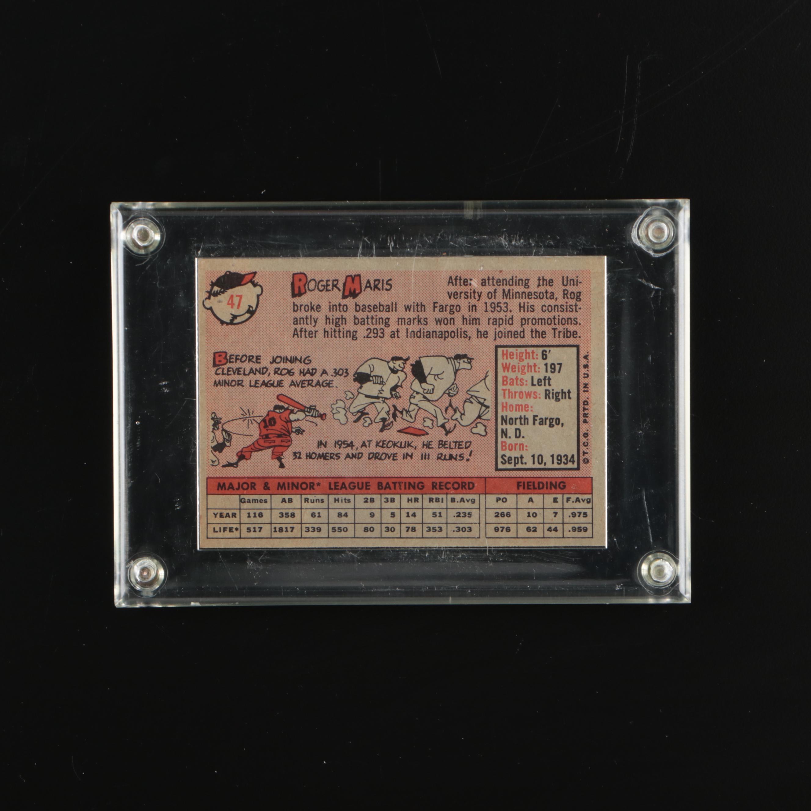 1958 Topps Roger Maris Cleveland Indians Rookie Baseball Card