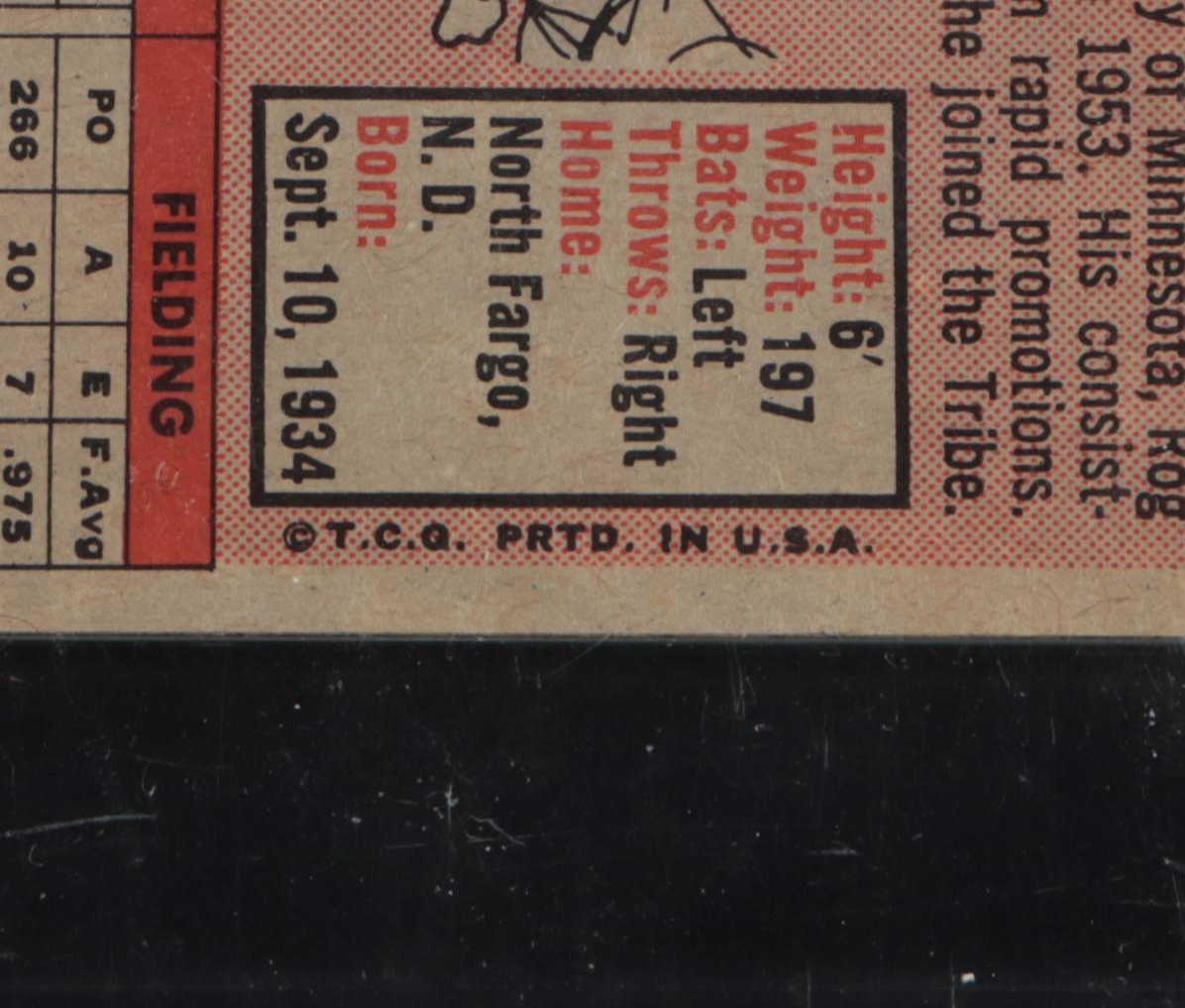1958 Topps Roger Maris Cleveland Indians Rookie Baseball Card