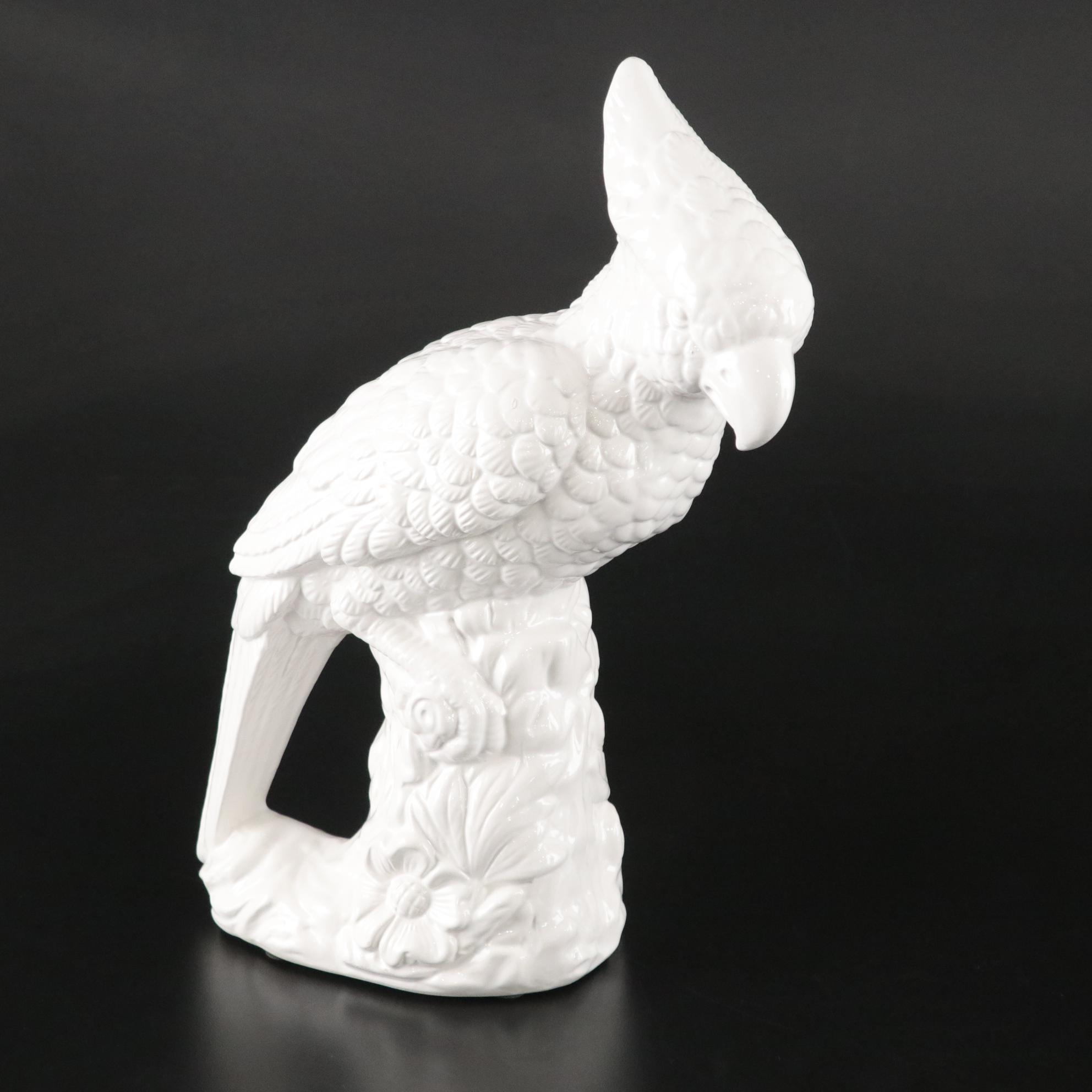 White Ceramic Cockatiel Figurines