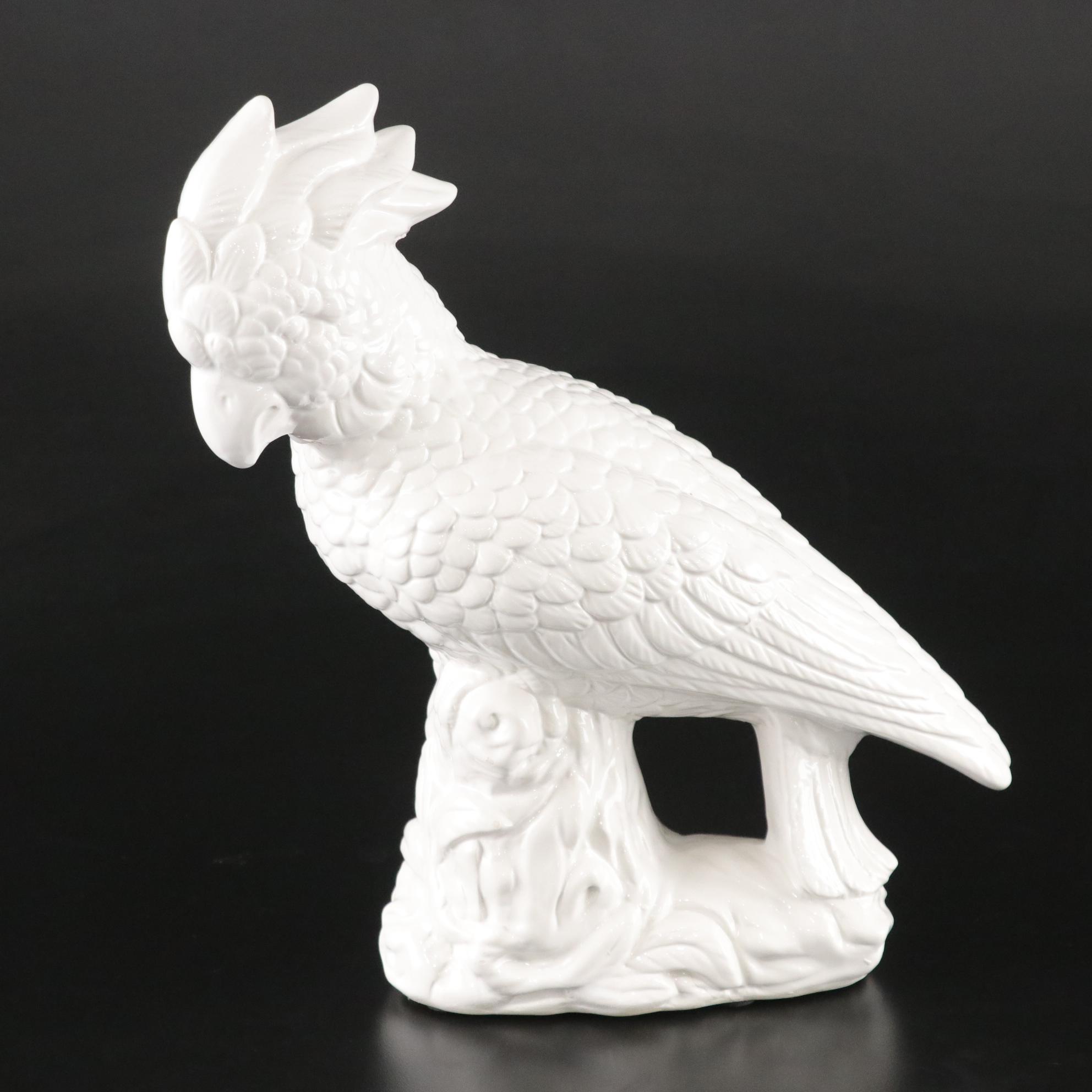 White Ceramic Cockatiel Figurines