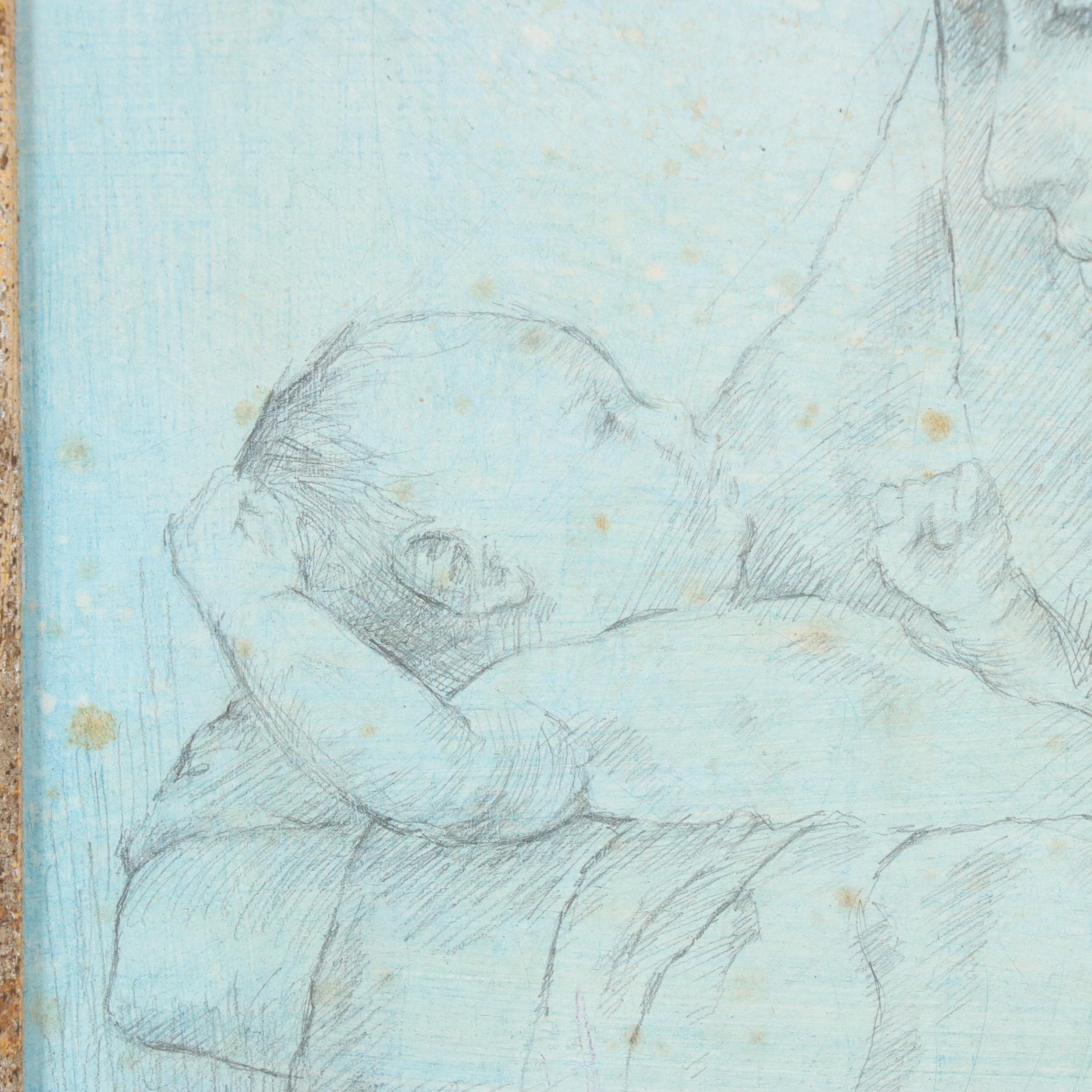 Graphite Drawing of Mother and Child