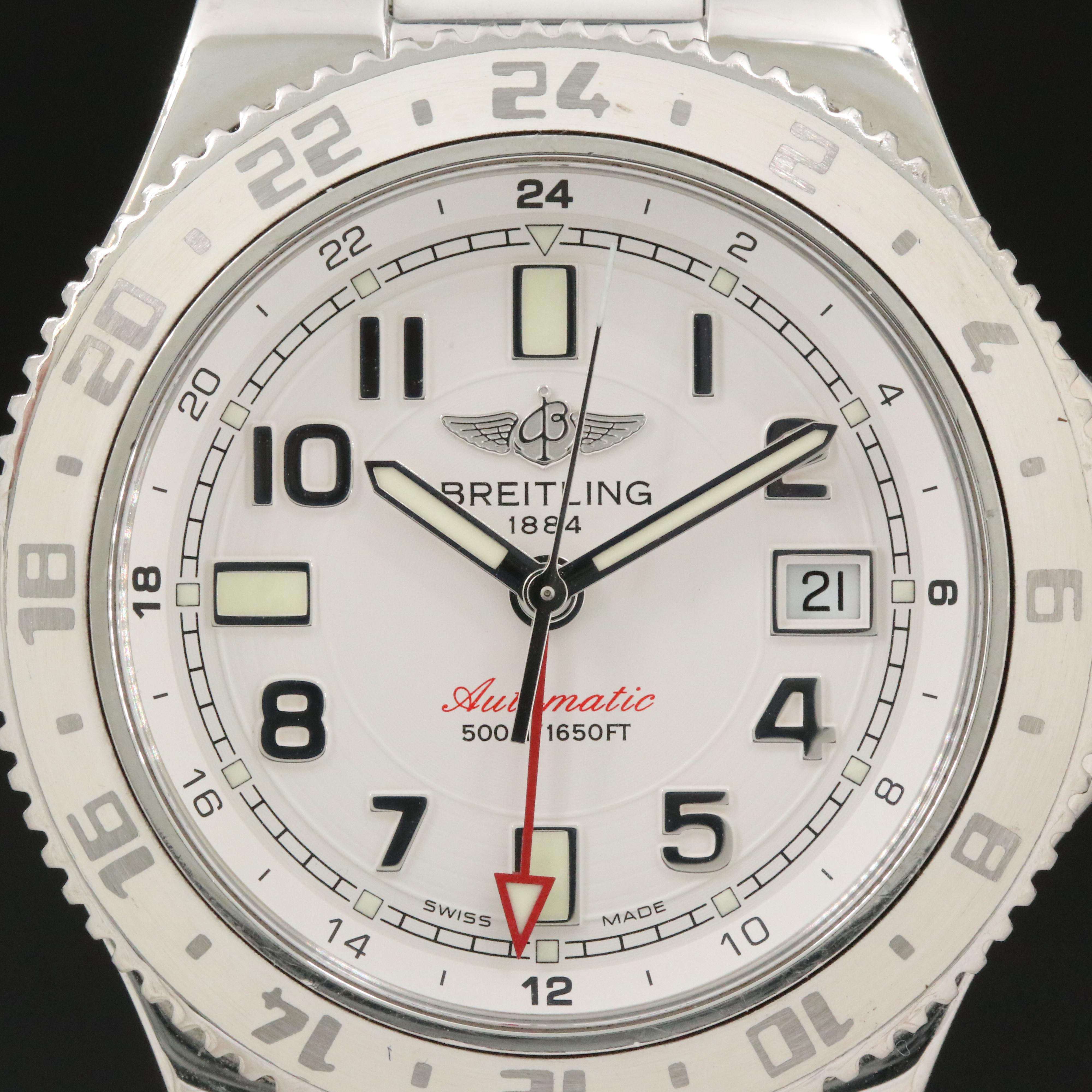 Breitling Superocean GMT A32380 White 41mm Steel Automatic Watch