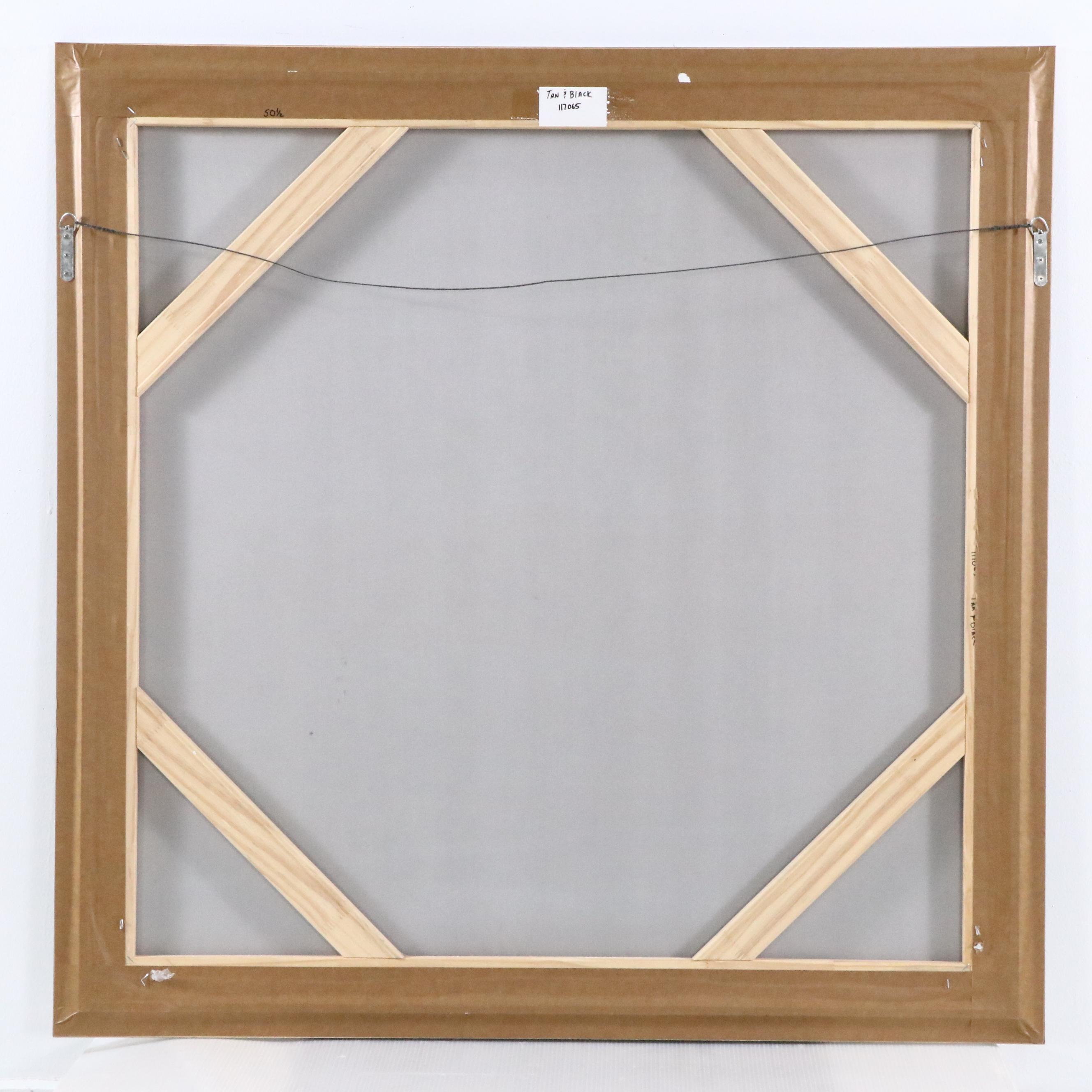 Watkins Large-Scale Gestural Abstract Composition Oil Painting "Tan and Black"