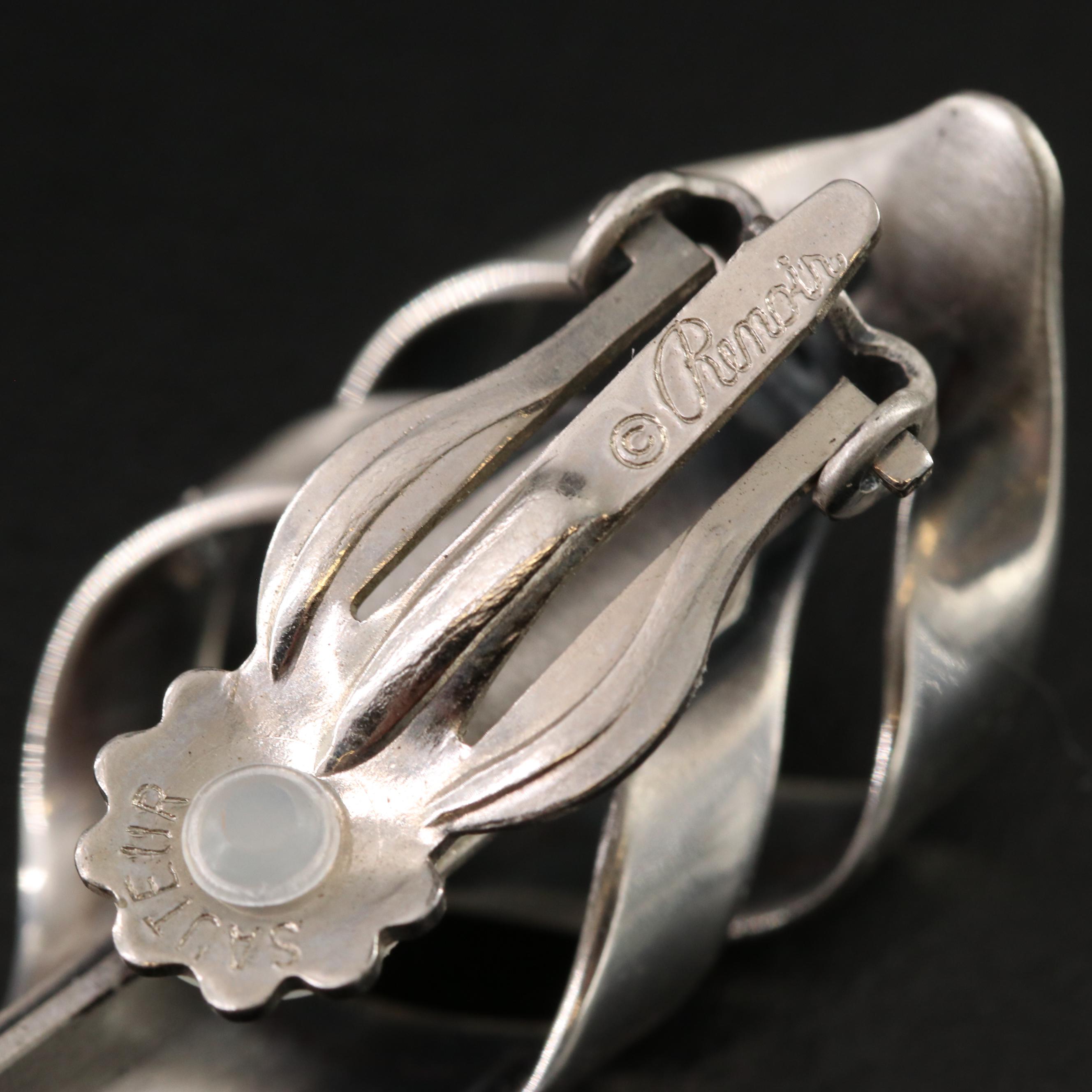 Sauteur Renoir Vintage Sterling Ribbon Earrings