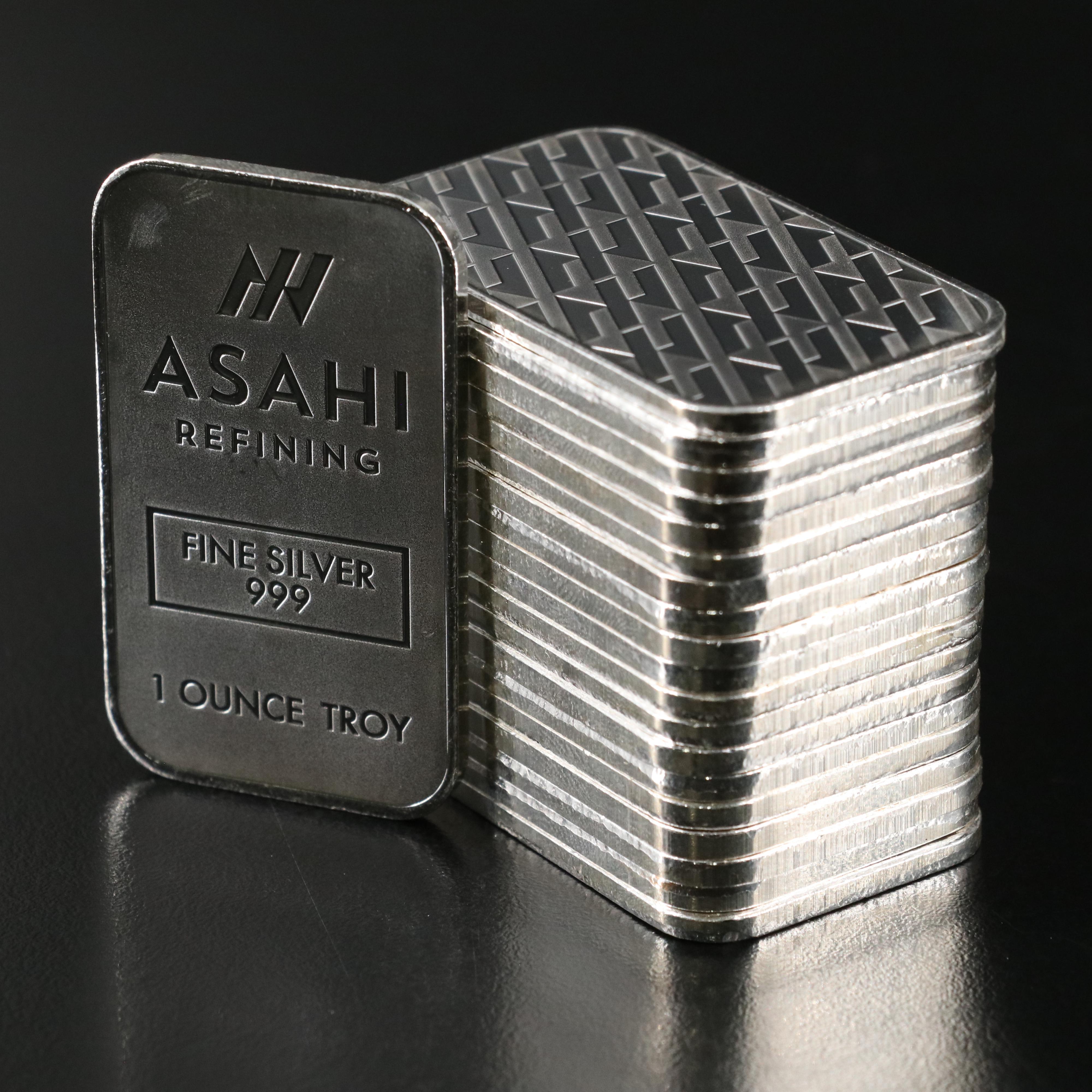 Twenty One-Troy Ounce Fine Silver Ingots, Asahi Refining
