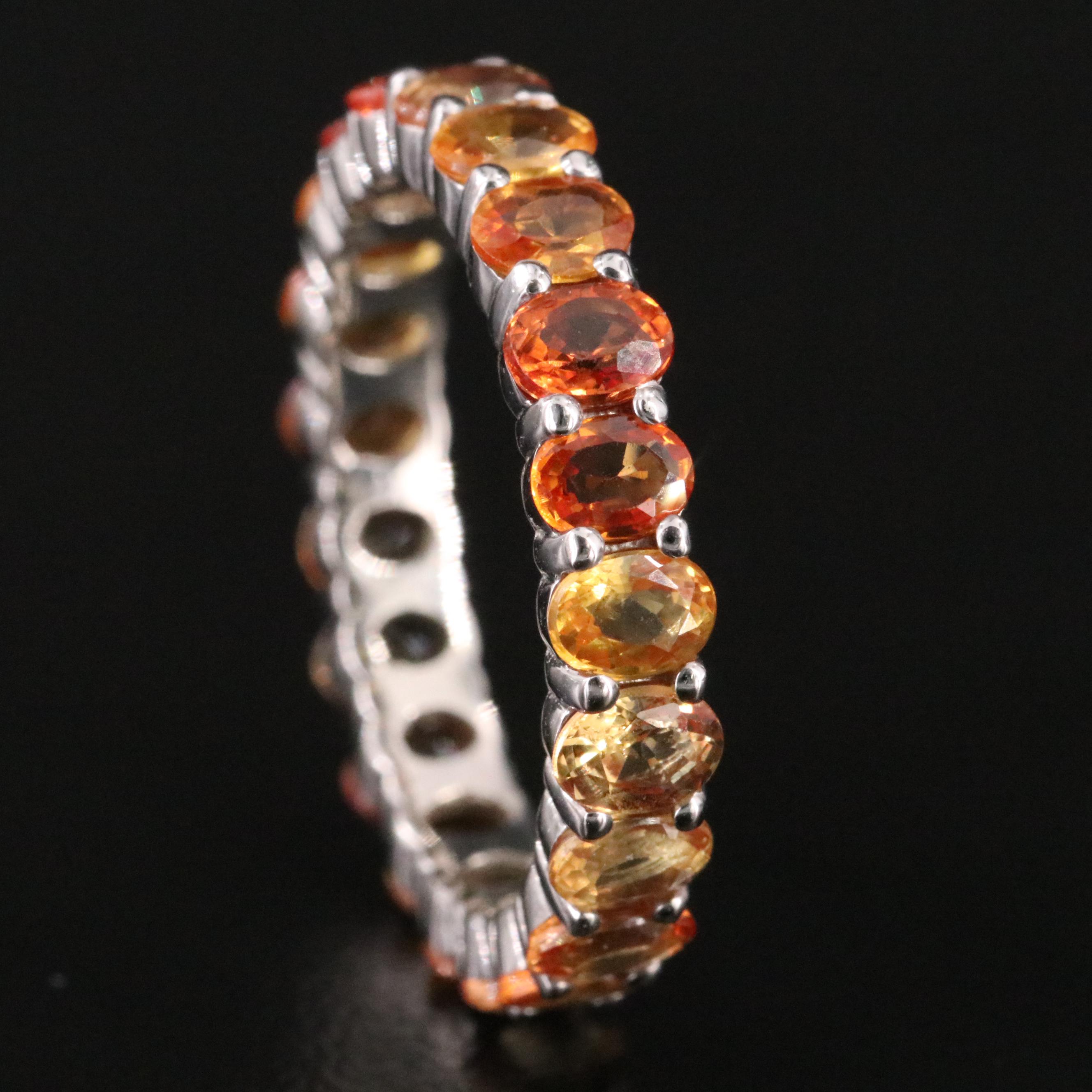 14K 4.96 CTW Sapphire Eternity Band IGI Report