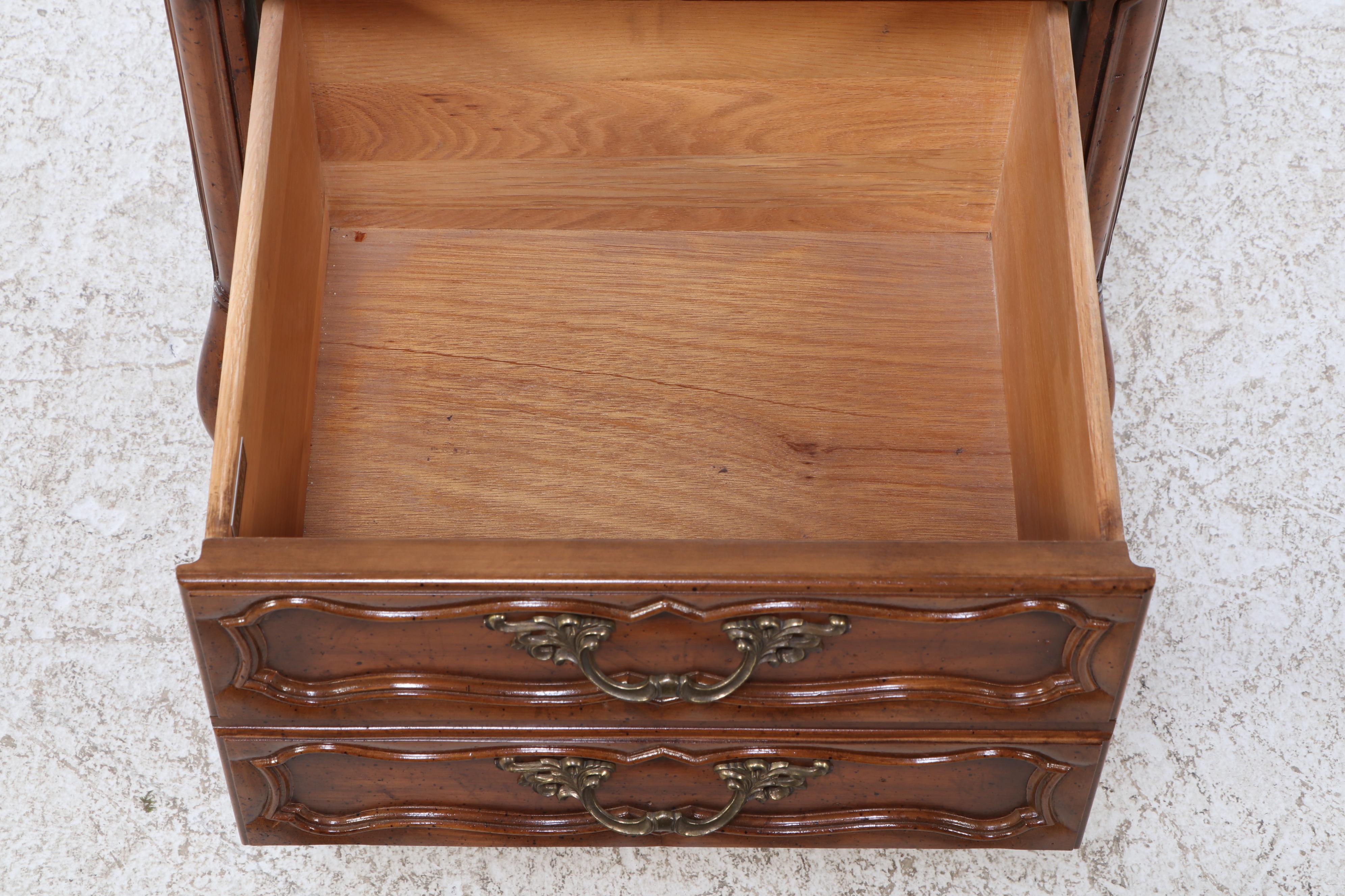 Weiman French Provincial Style Walnut Finish Side Table, Mid to Late 20th C.