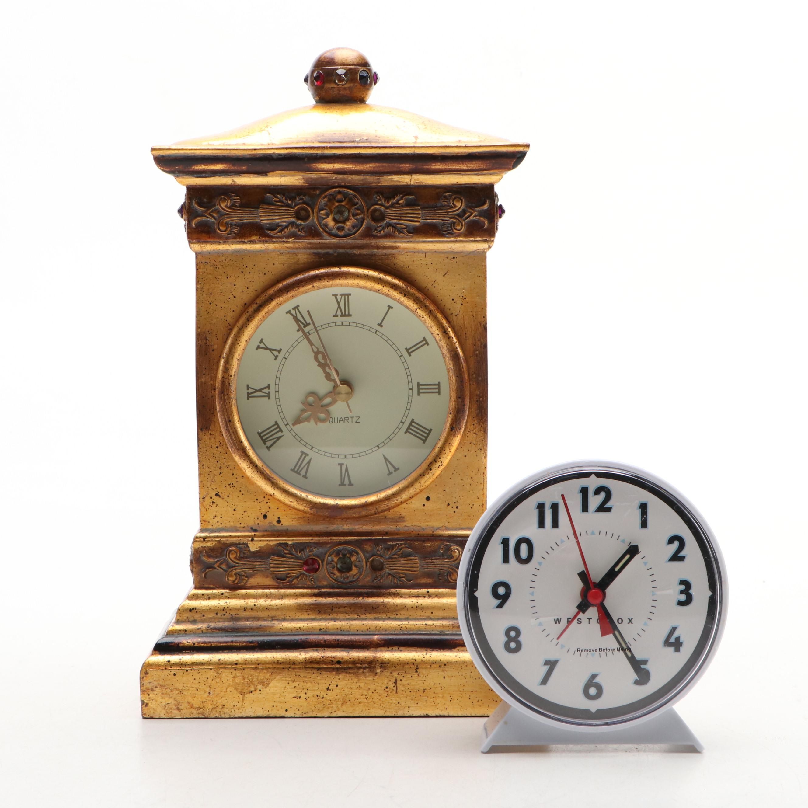 Westclox Art Deco Style Alarm and Other Mantel Clock