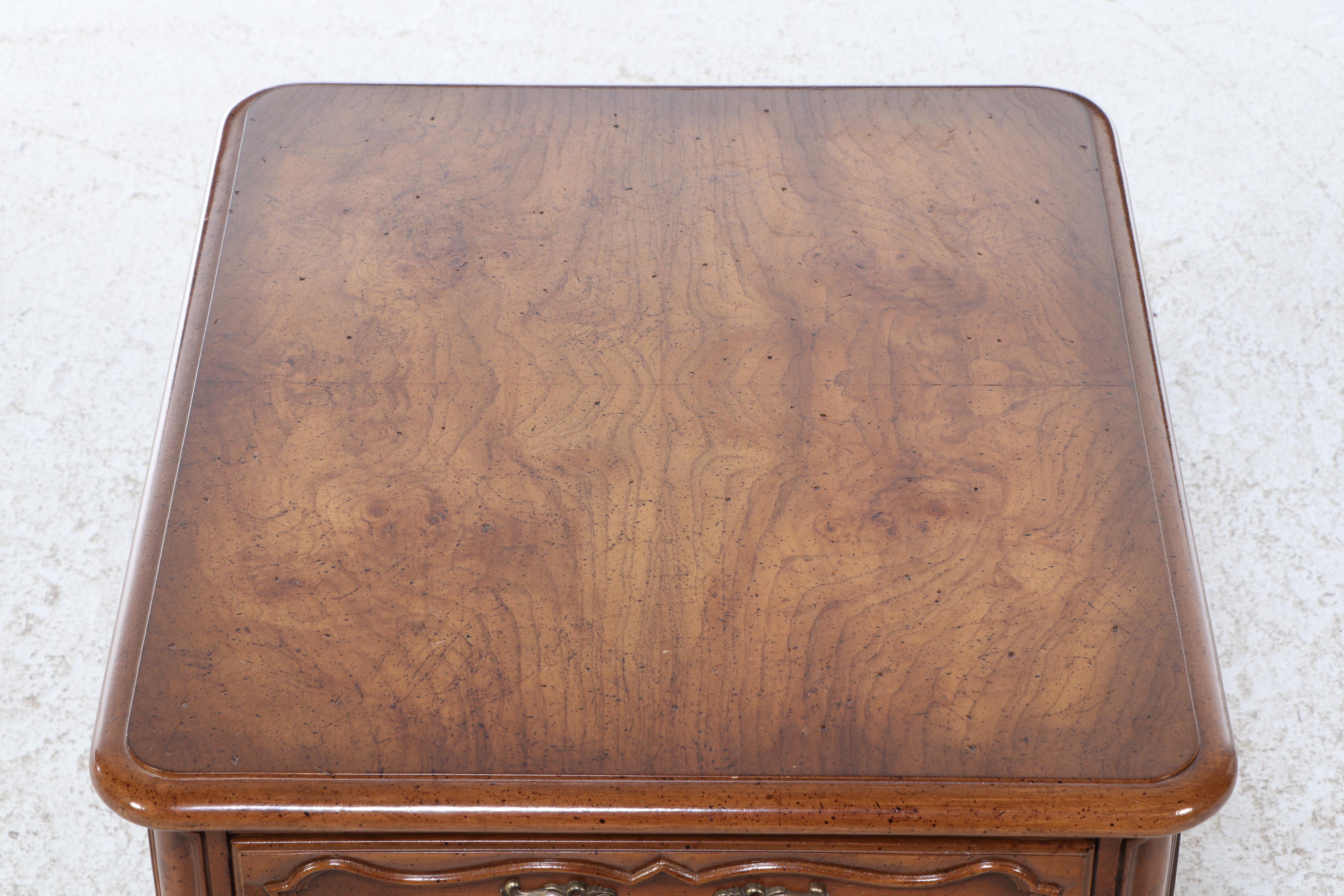 Weiman French Provincial Style Walnut Finish Side Table, Mid to Late 20th C.