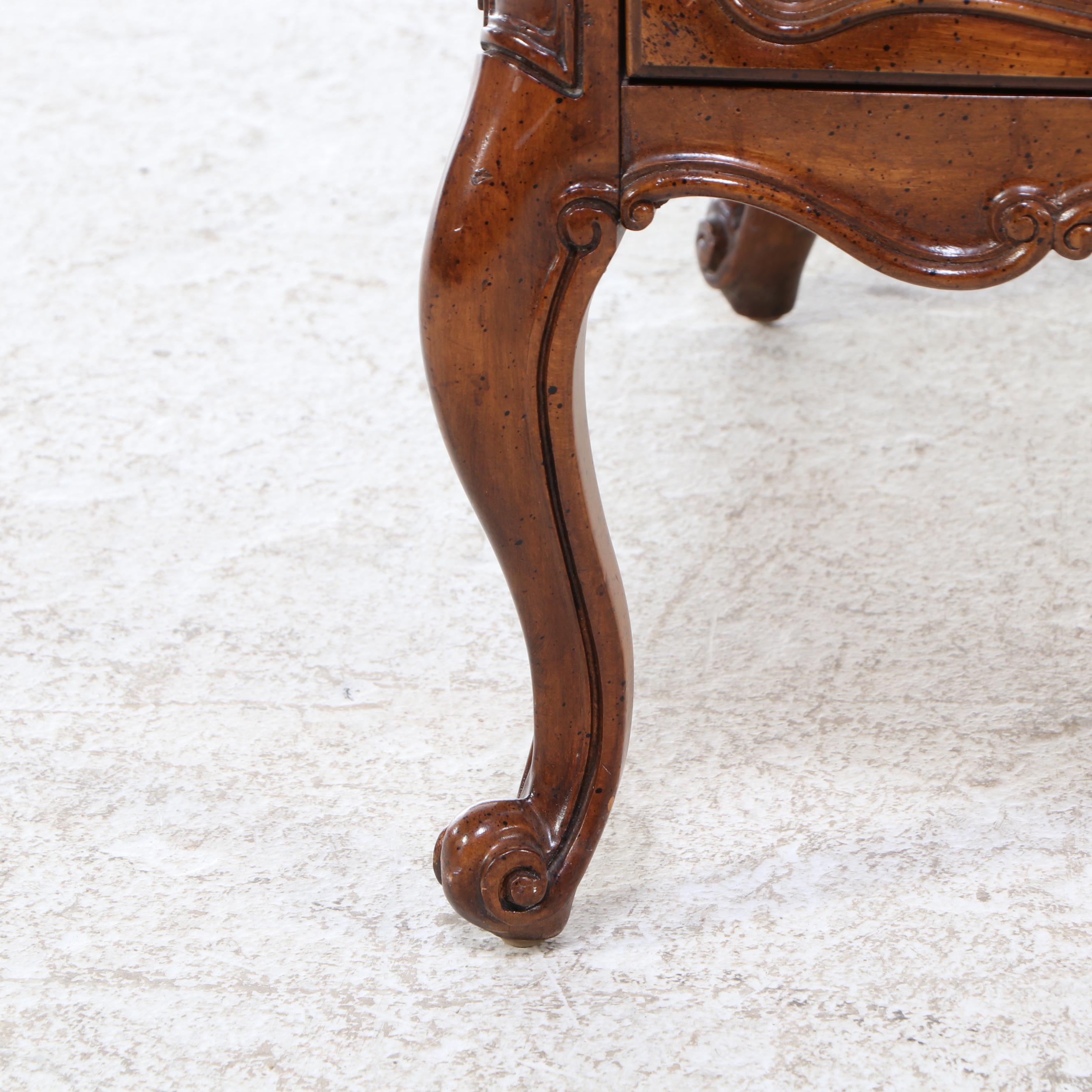 Weiman French Provincial Style Walnut Finish Side Table, Mid to Late 20th C.