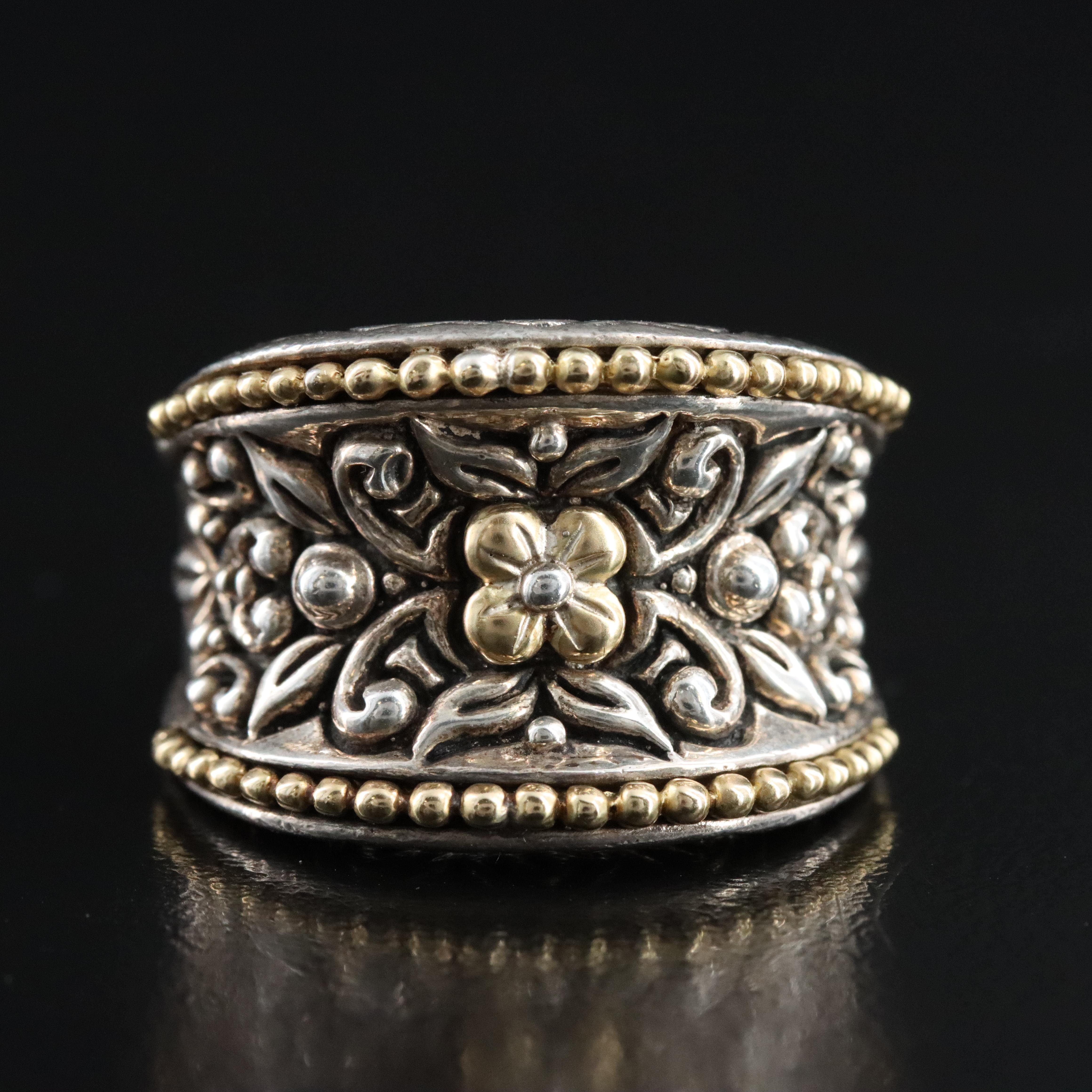 Barbara Bixby Sterling Saddle Ring with 18K Accents
