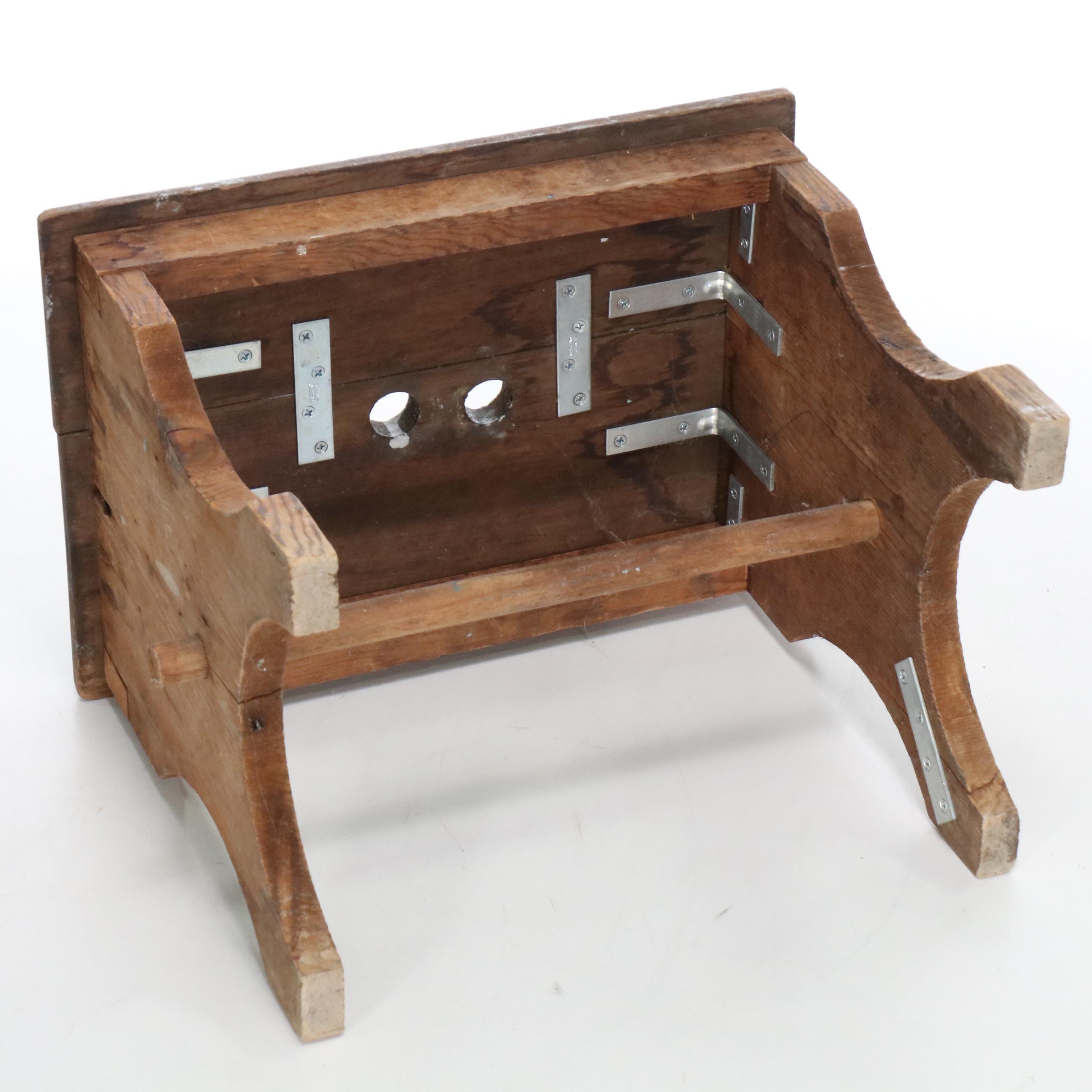 Primitive Style Wooden Stools, Early to Mid-20th Century