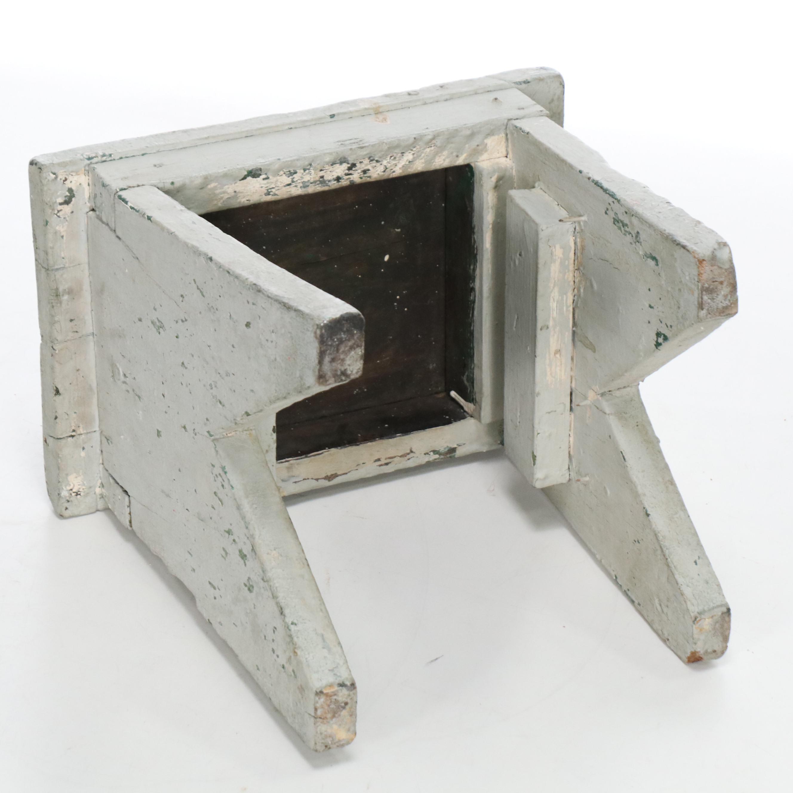 Primitive Style Wooden Stools, Early to Mid-20th Century