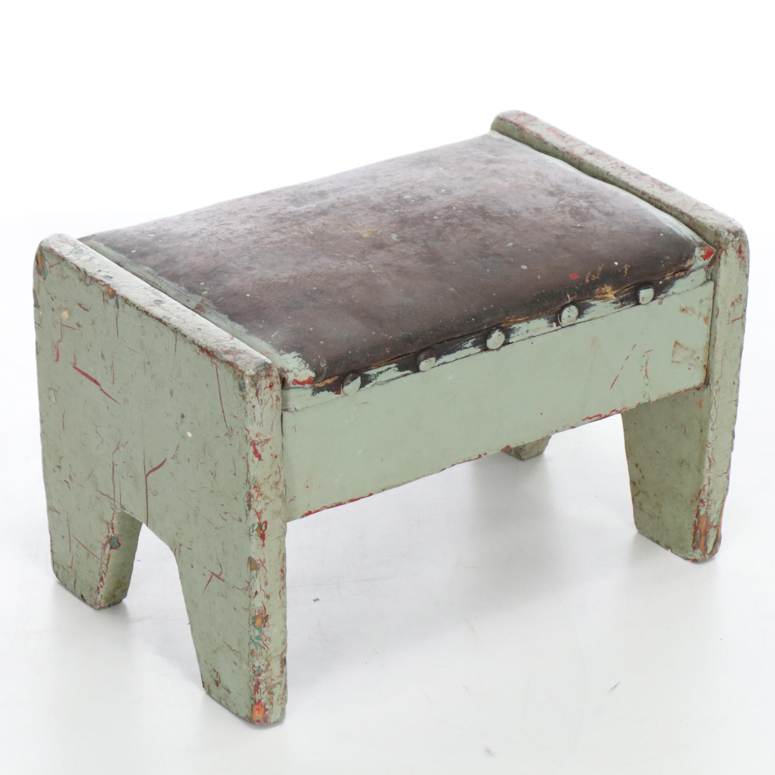 Primitive Style Wooden Stools, Early to Mid-20th Century