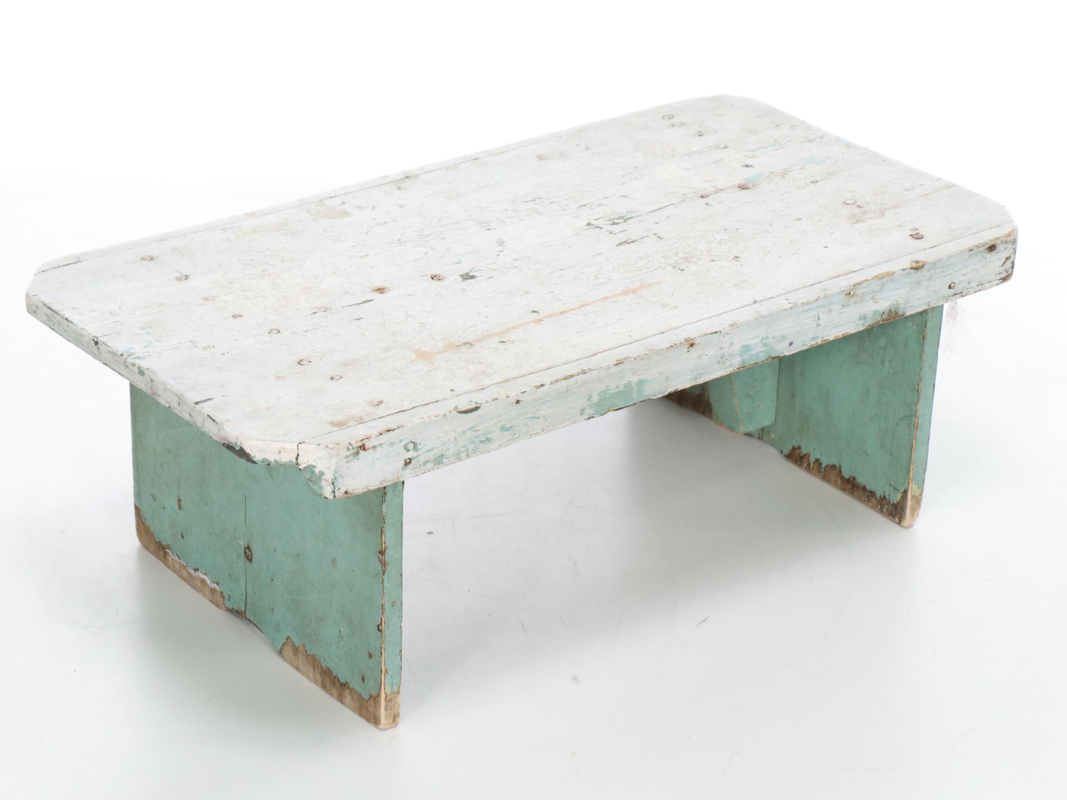 Primitive Style Wooden Stools, Early to Mid-20th Century