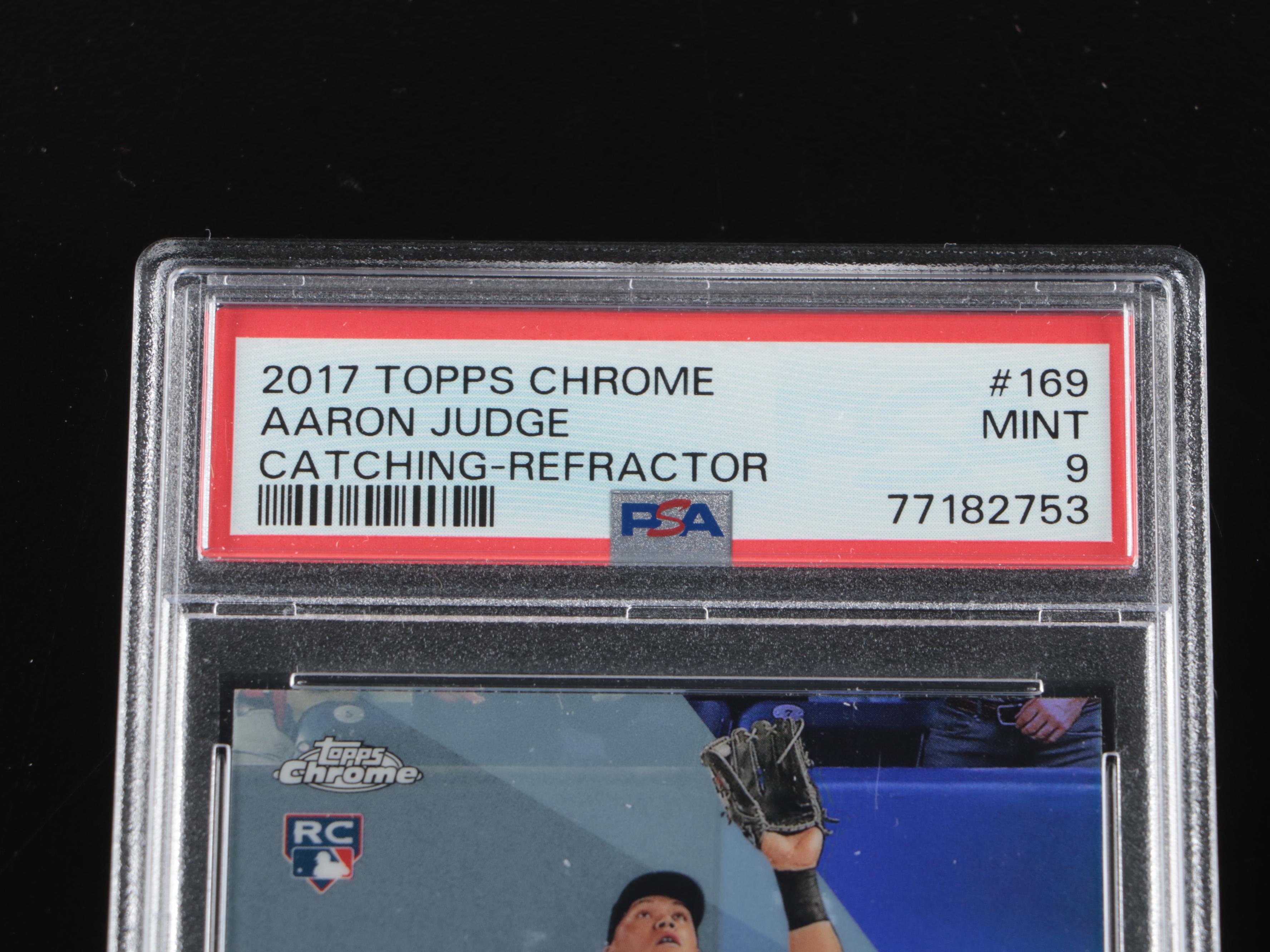 2017 Topps Chrome Aaron Judge Rookie Refractor Card Graded PSA 9 with More