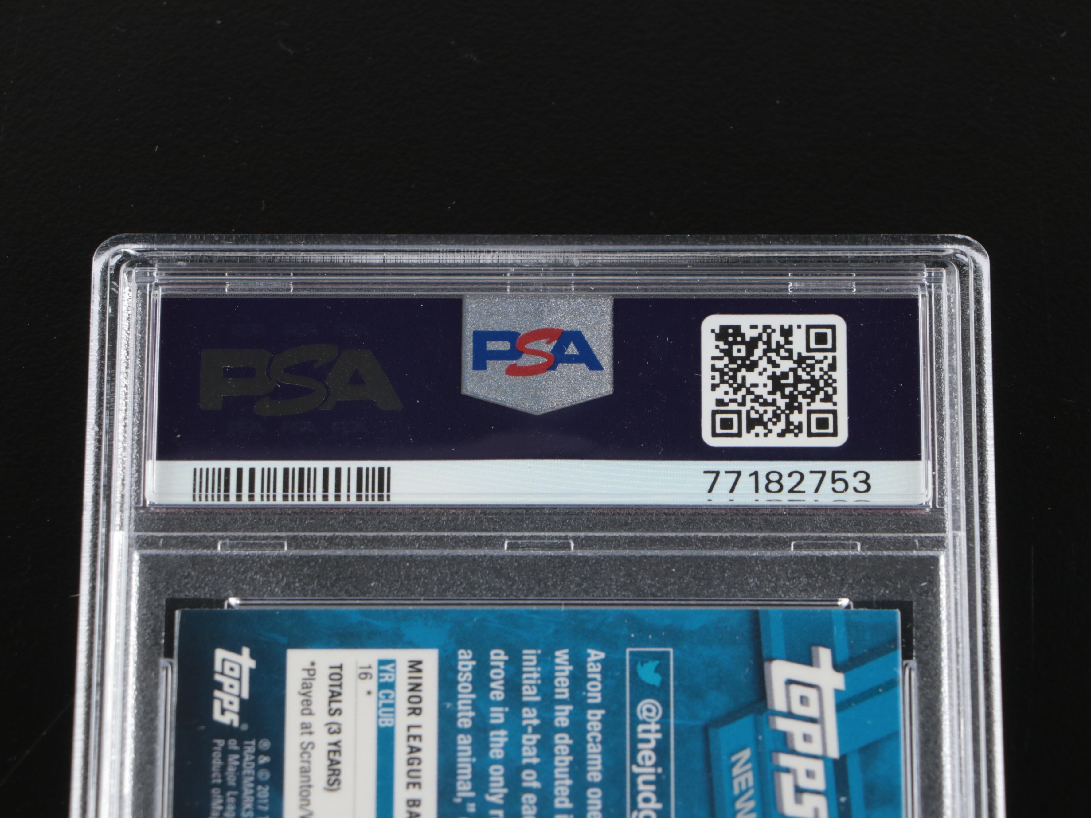 2017 Topps Chrome Aaron Judge Rookie Refractor Card Graded PSA 9 with More