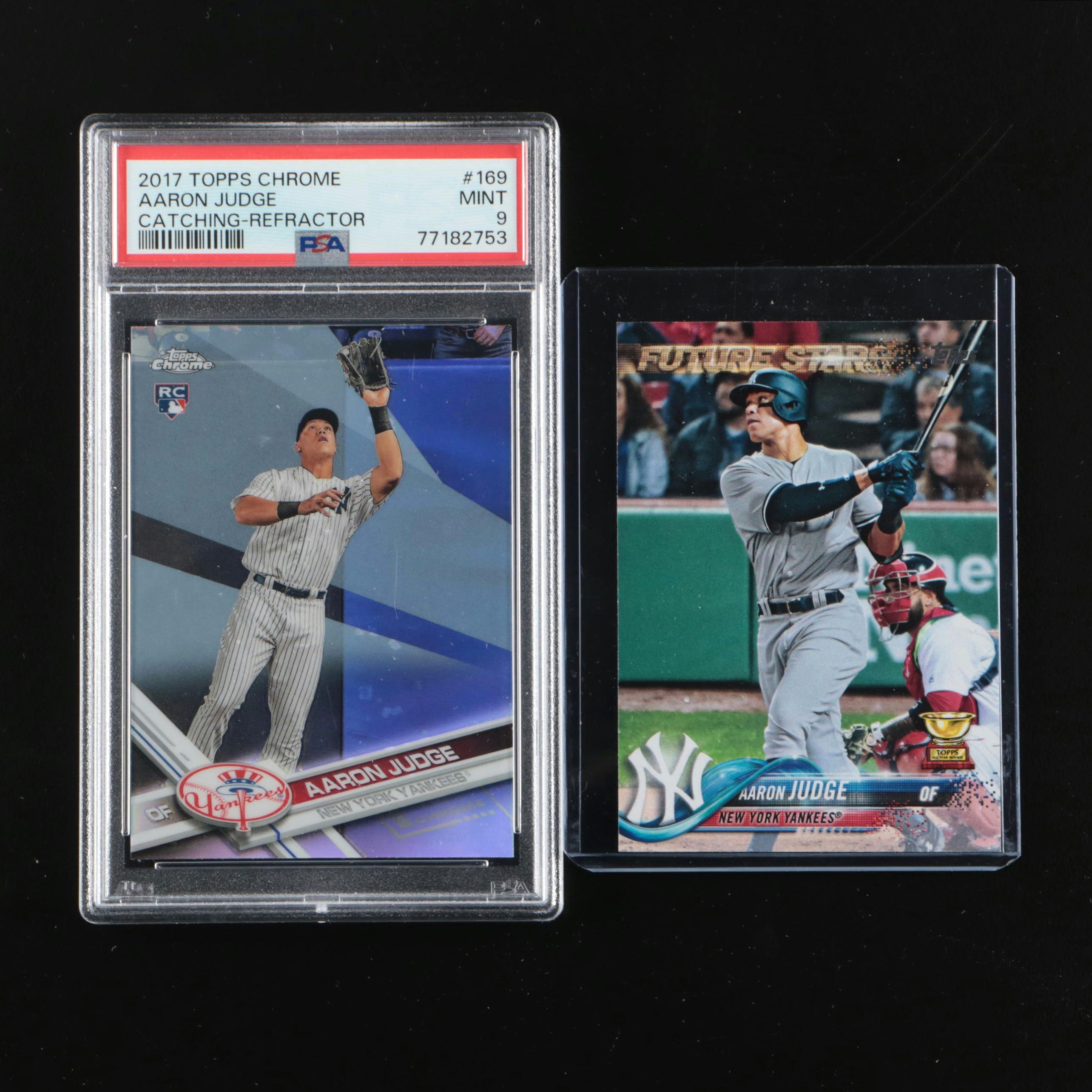 2017 Topps Chrome Aaron Judge Rookie Refractor Card Graded PSA 9 with More
