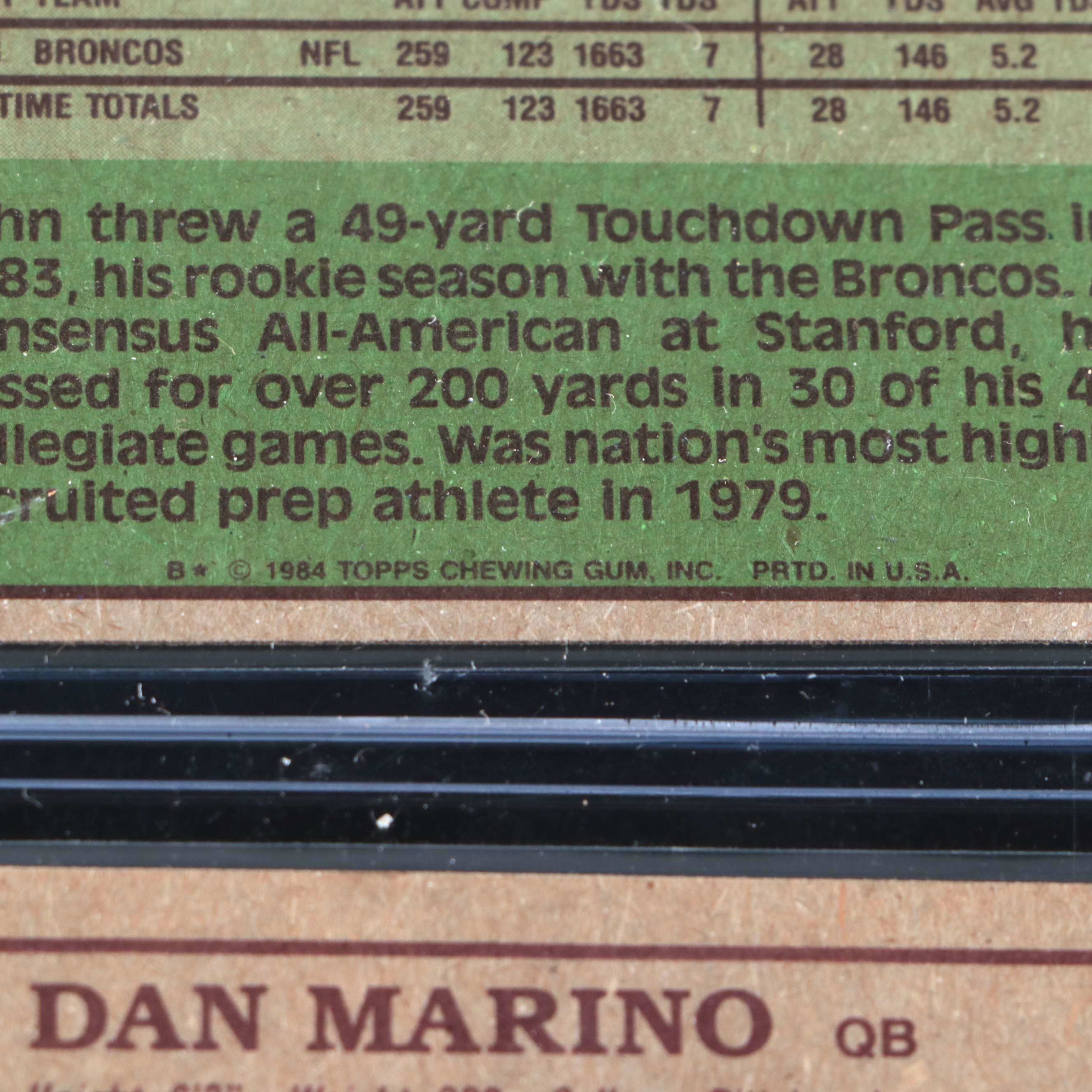 1984 Topps Dan Marino and John Elway Rookie Football Cards