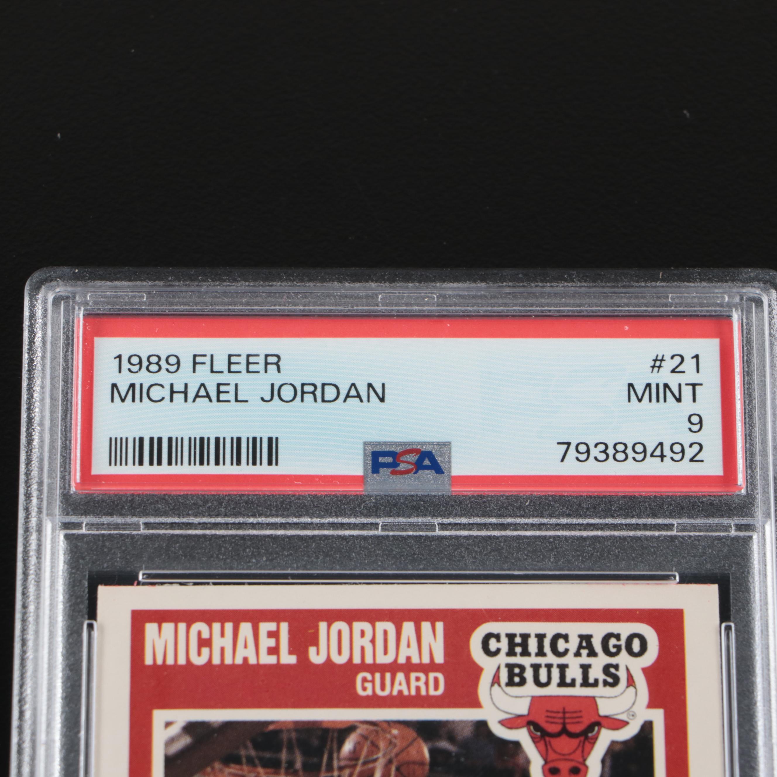 1986 STAR Michael Jordan Basketball Card Graded BGS 8 with 1989 Fleer PSA 9
