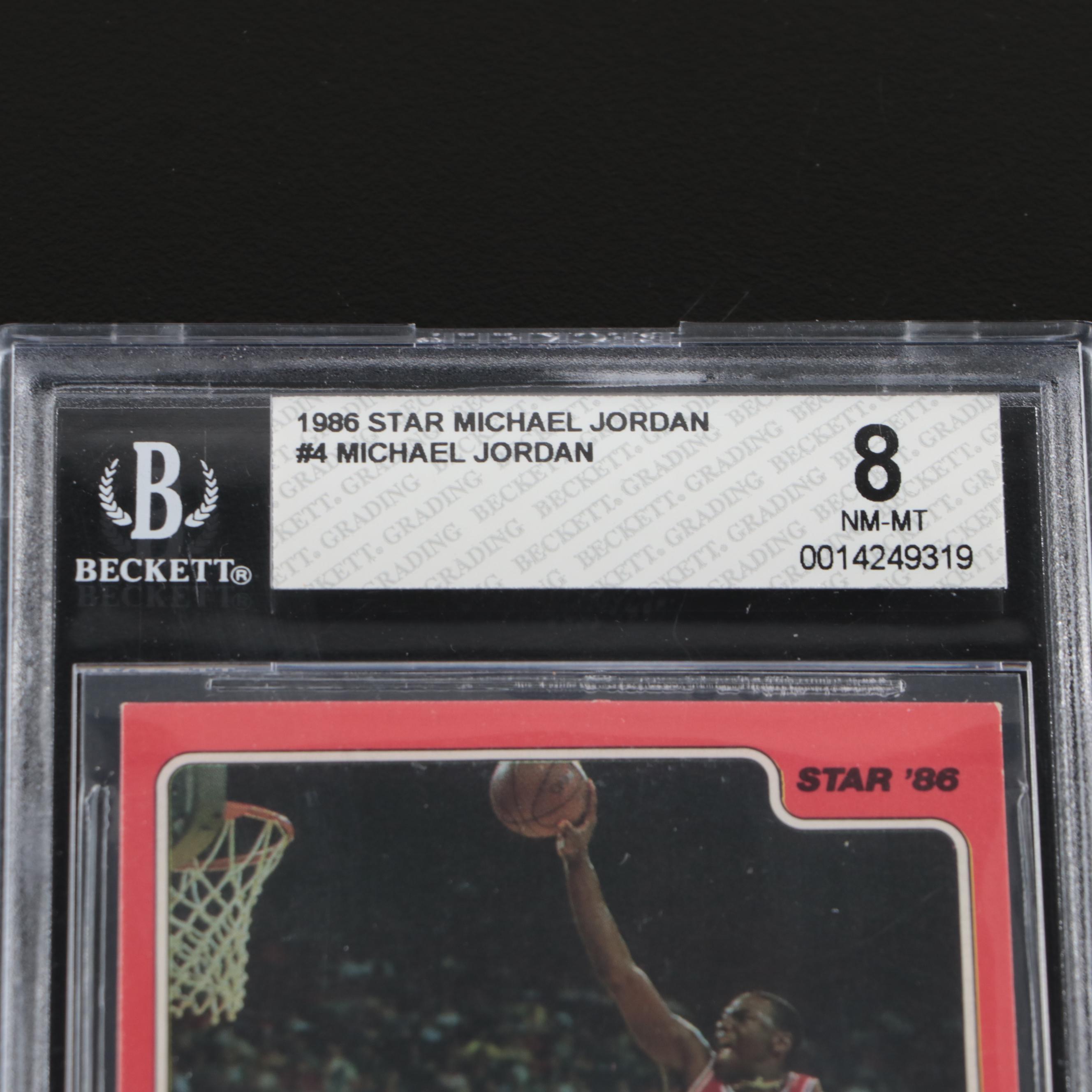 1986 STAR Michael Jordan Basketball Card Graded BGS 8 with 1989 Fleer PSA 9