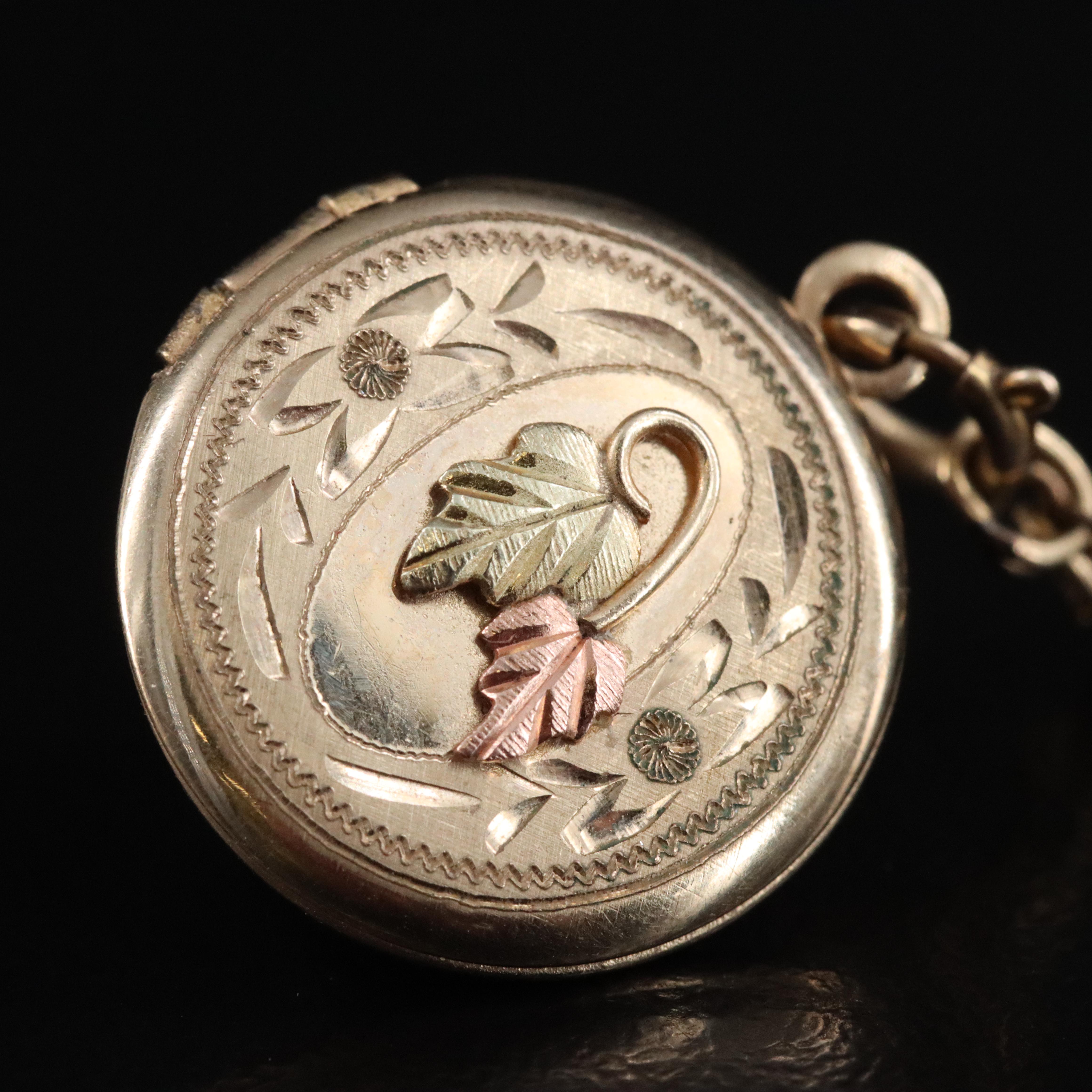 Black Hills Gold 10K Tri-Color Rings and Gold-Filled Locket on Chain Necklace