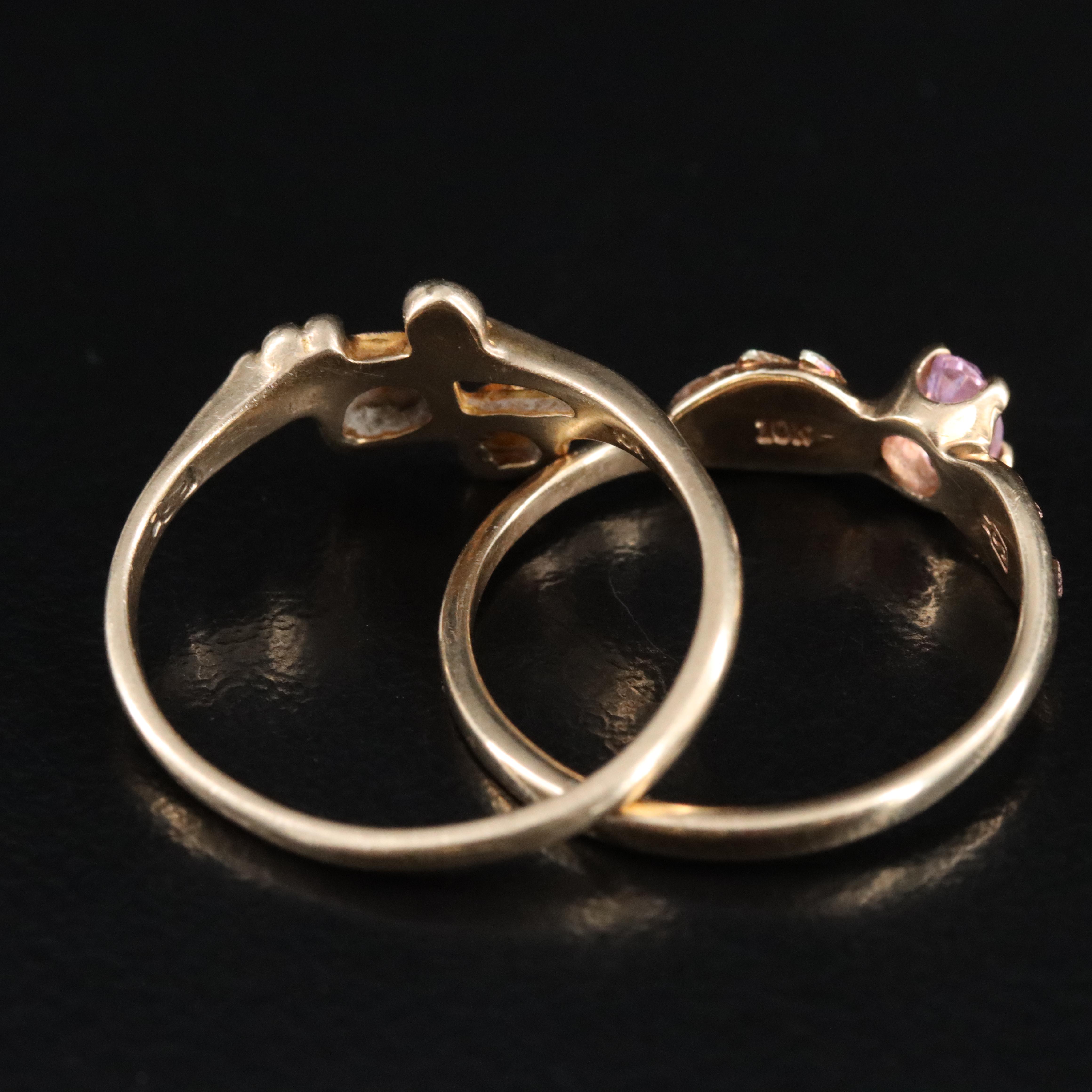 Black Hills Gold 10K Tri-Color Rings and Gold-Filled Locket on Chain Necklace