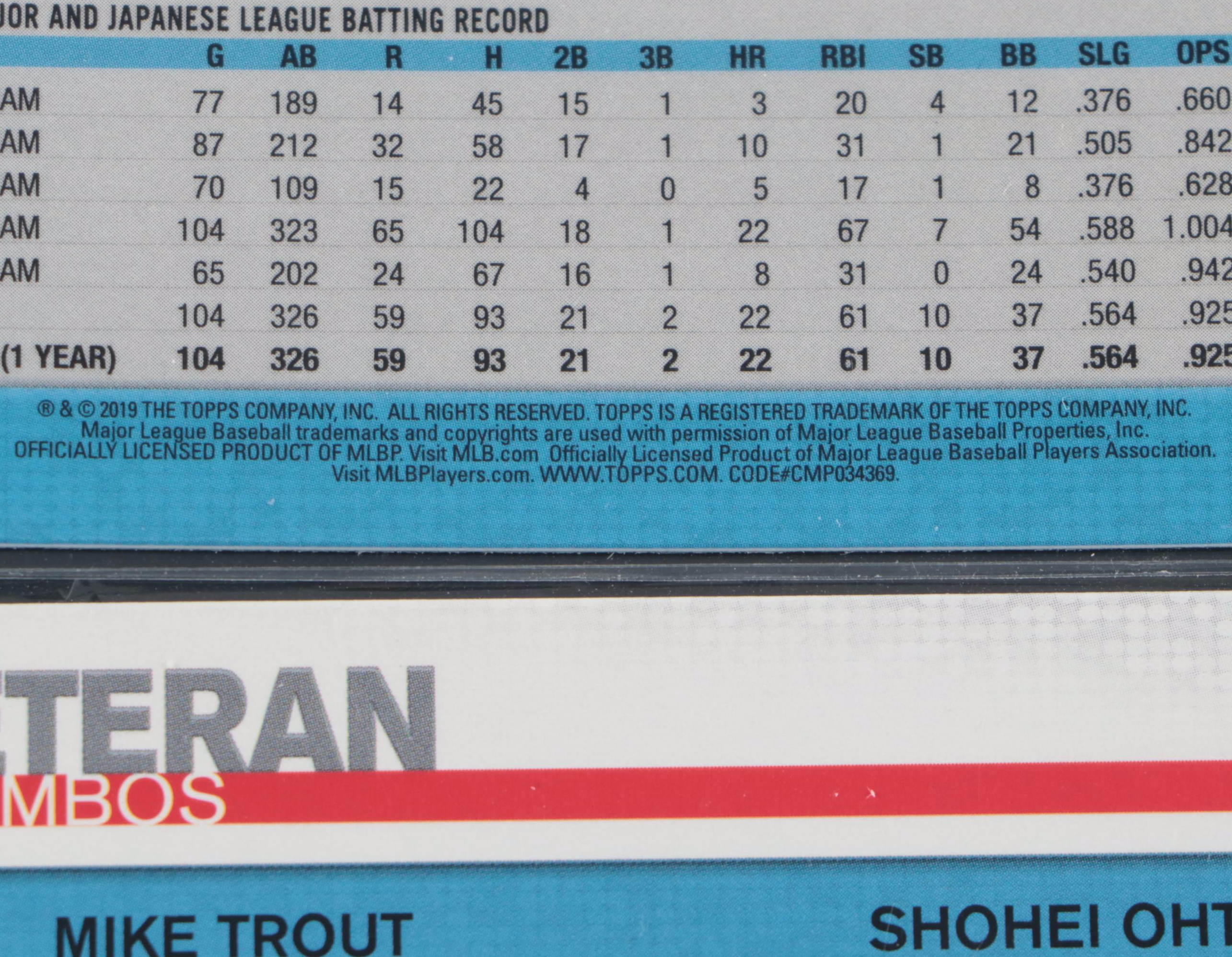 2019 Topps Shohei Ohtani All-Star Rookie and Ichiro "Own The Game" Cards