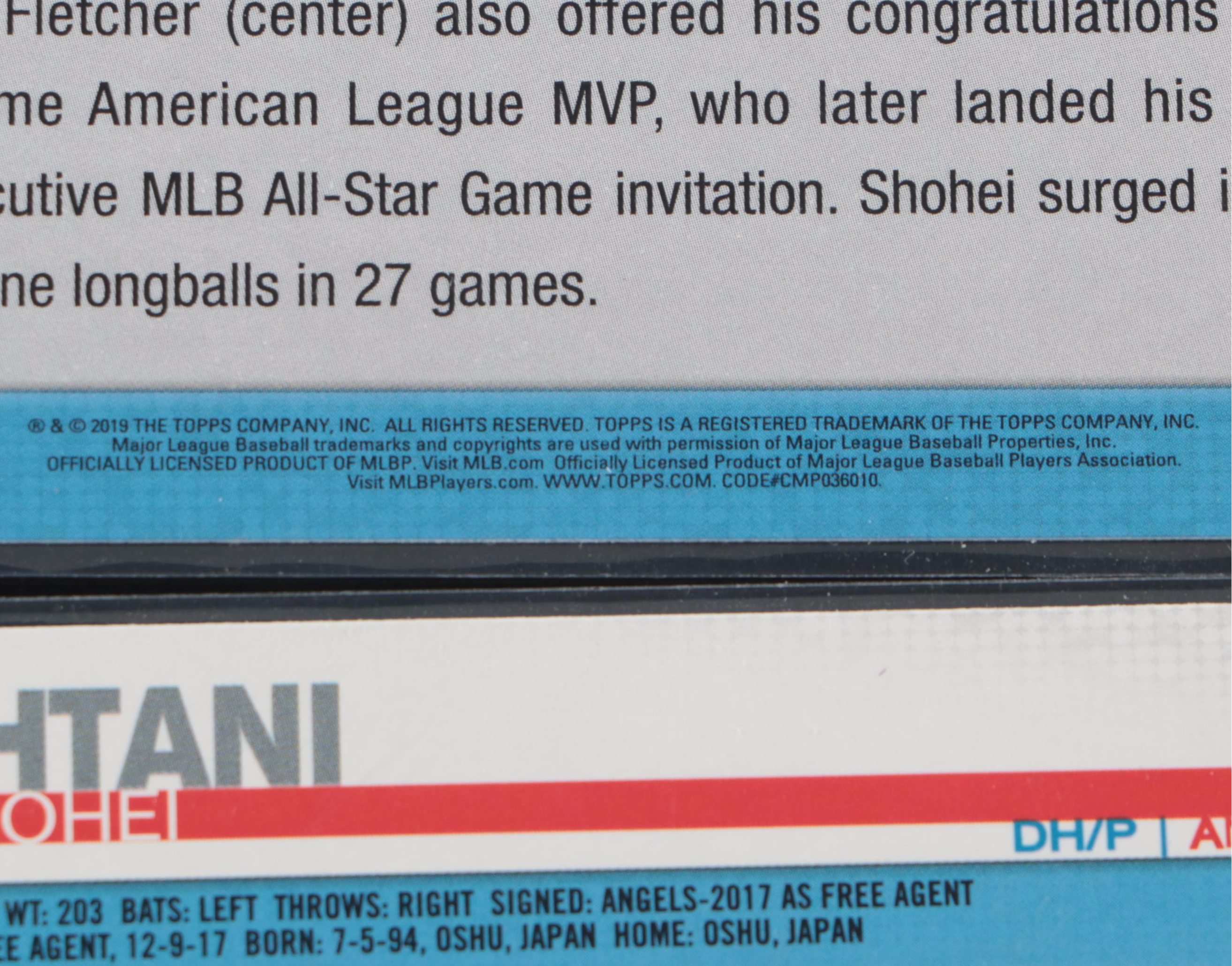 2019 Topps Shohei Ohtani All-Star Rookie and Ichiro "Own The Game" Cards